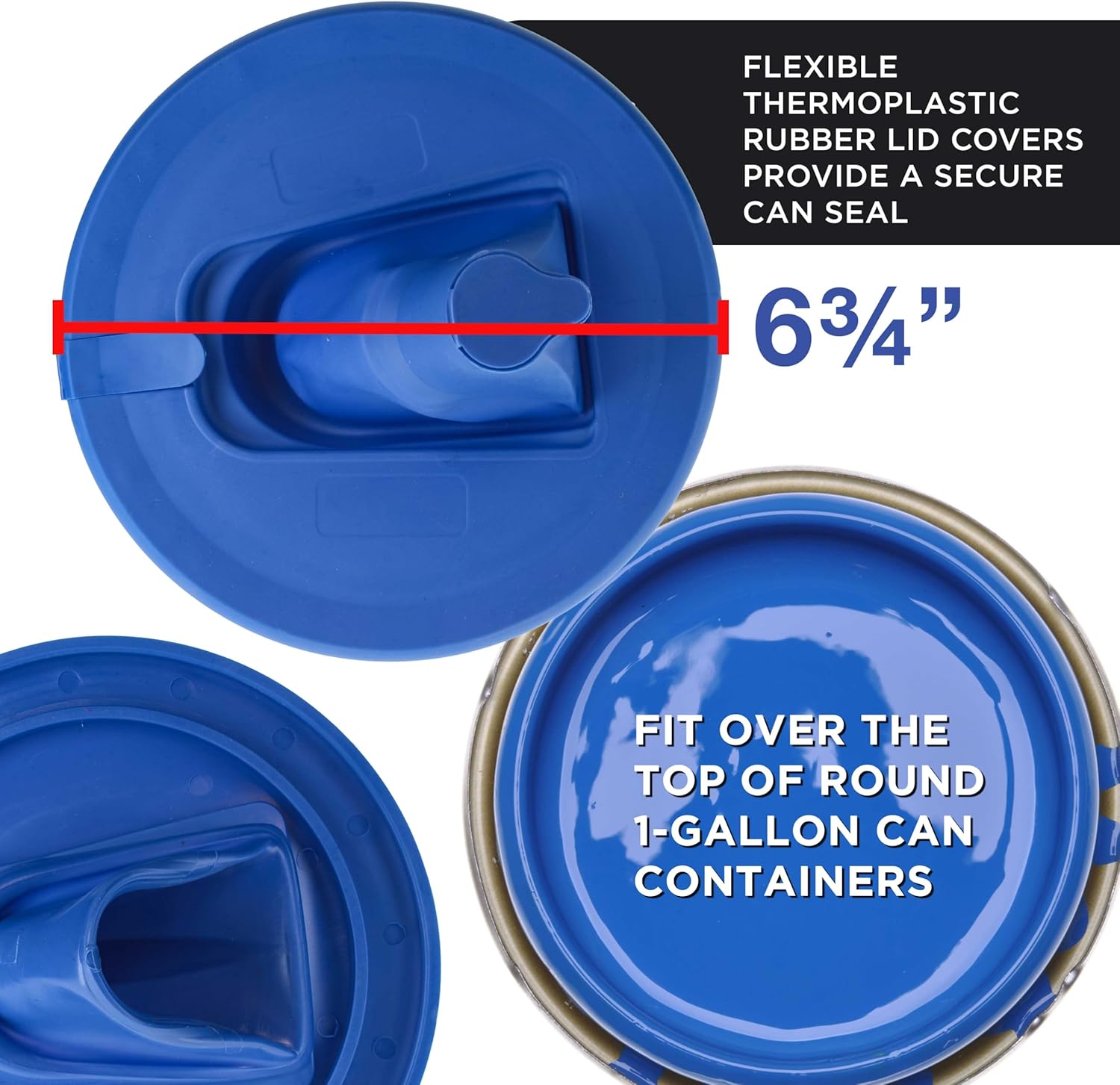 Master Elite Paint Can Lid Cover and Pouring Spout for 1-Gallon Containers, 2 Pack - Secure Seal with Built-in Spout to Pour Easy, Prevents Messes, Spills, Drips, Splatter - Paint Storage Lid - Image 3