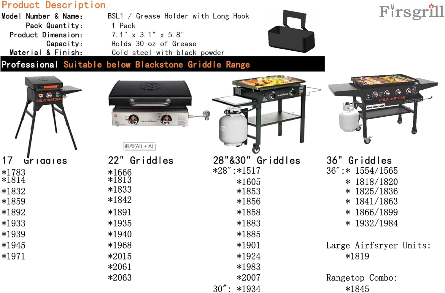 Professional Replacement Blackstone Griddle 17, 22, 28, 30 & 36 inches Grease Cup Foil Tray pan - Image 2