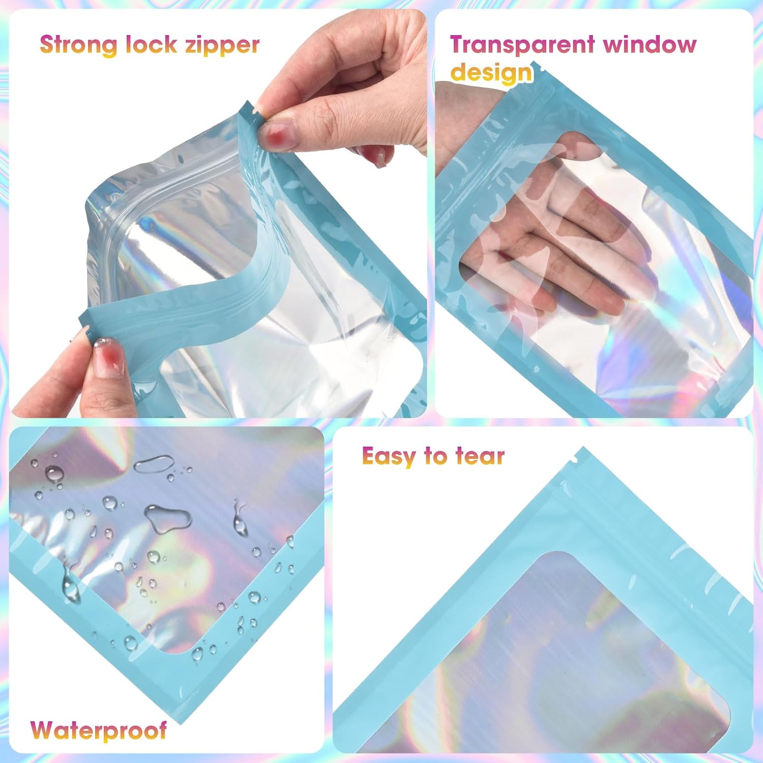 120PCS Smell Proof Mylar Bags,5.5