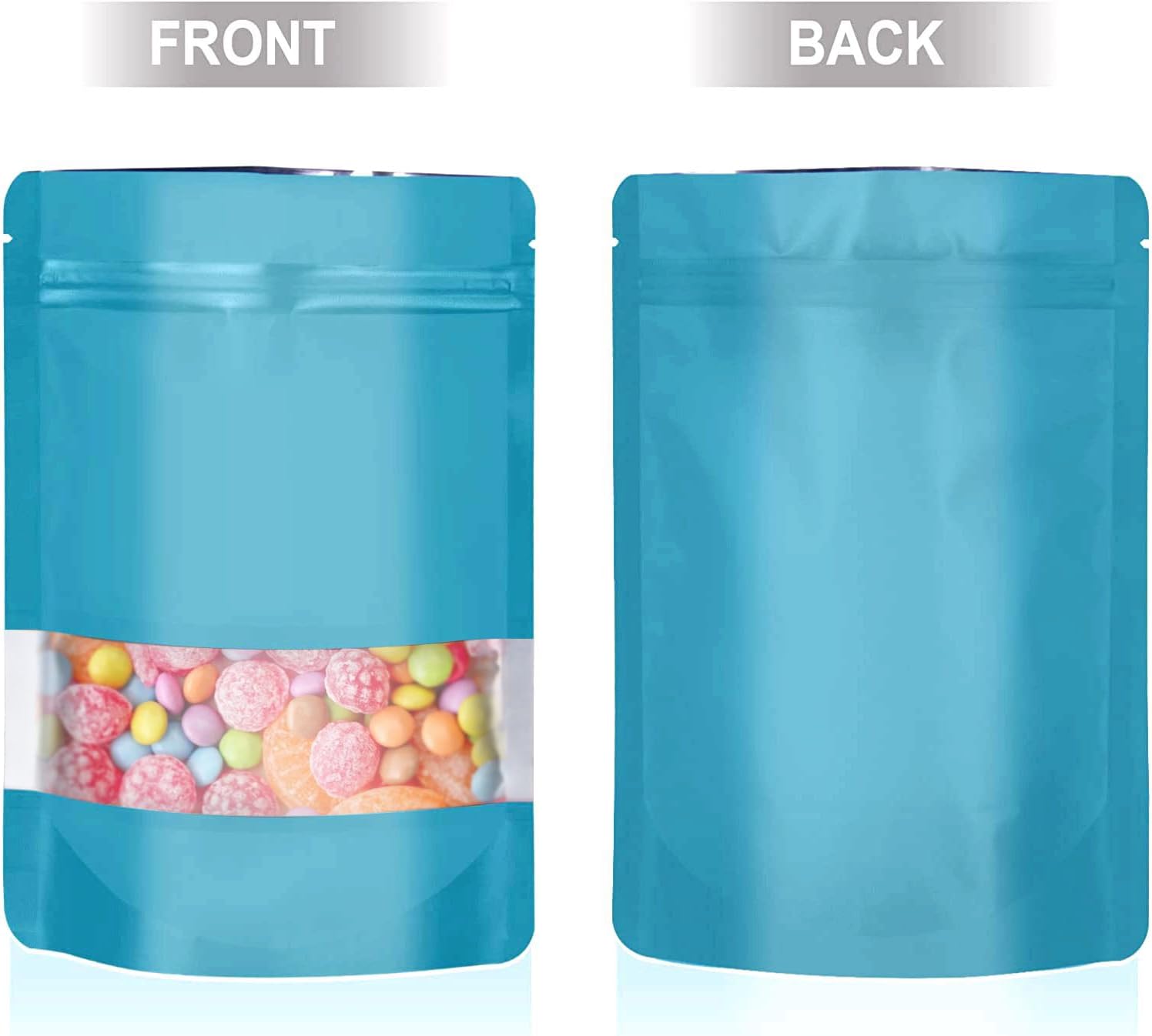 120pcs Mylar Bags for Food Storage+120pcs Holographic Packaging Bags（blue） - Image 6