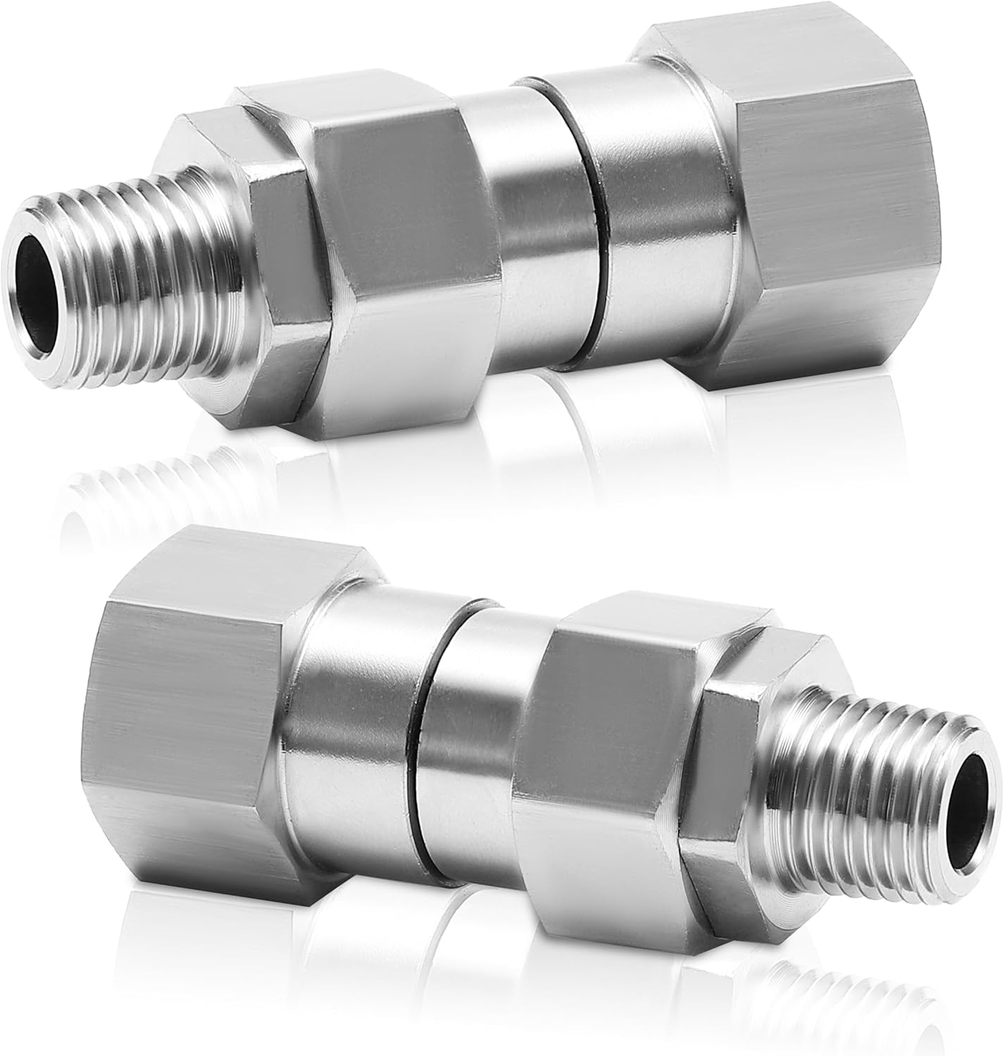 1/4” NPT Pressure Washer Swivel Fitting, Anti-Twist 1/4” Male to Female Adapter, 360° Kink-Free Swivel Connector for Gun and Hose, 4000 PSI, 2 Pcs - Image 1