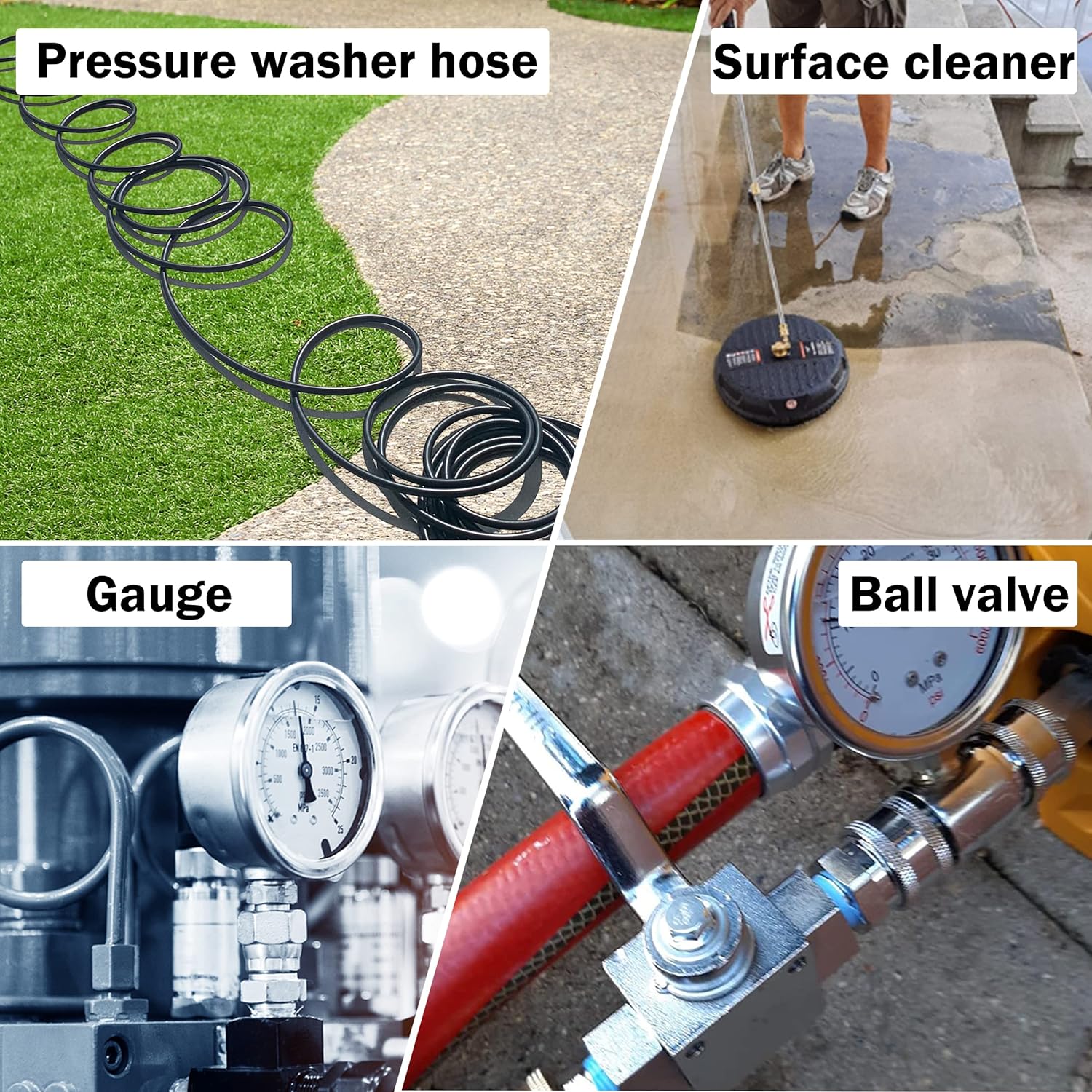 Pressure Washer Adapter, 2 Sets 3/8 Inch Quick Connect Fittings, Stainless Steel Pressure Washer Fittings, Male and Female Power Washer Quick Disconnect Kit, 5000 PSI - Image 7