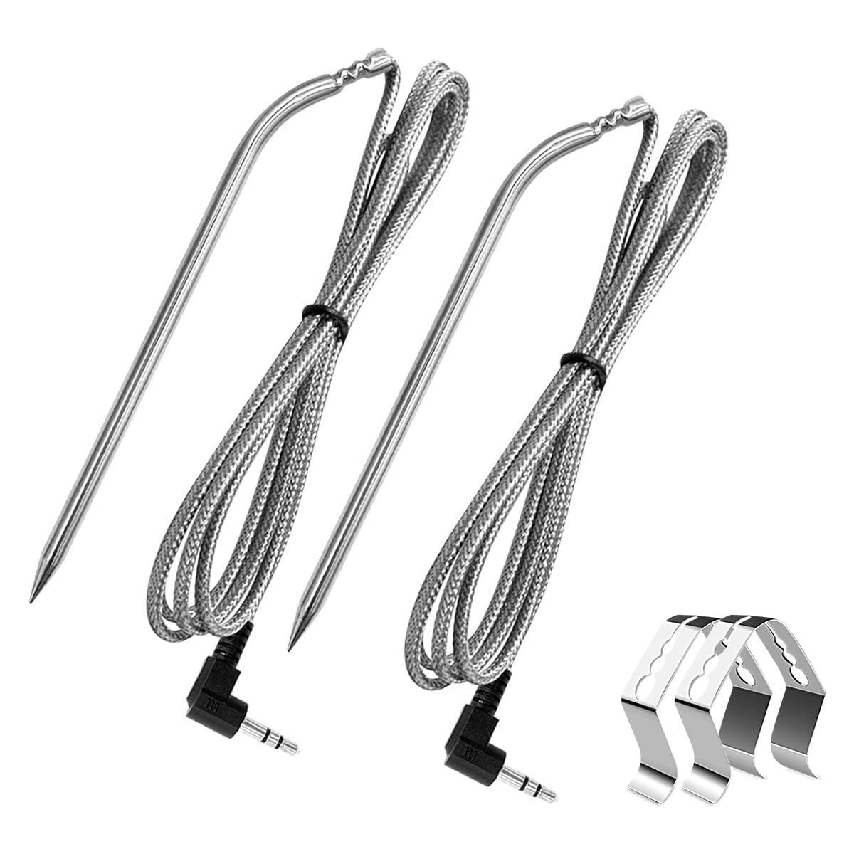 2 Pack Replacement Part for Camp Chef Meat Probes, Smoker Grill Temperature Sensor, Pellet Grills Accessories with Stainless Steel Probe Clip 2pc 1 - Image 1