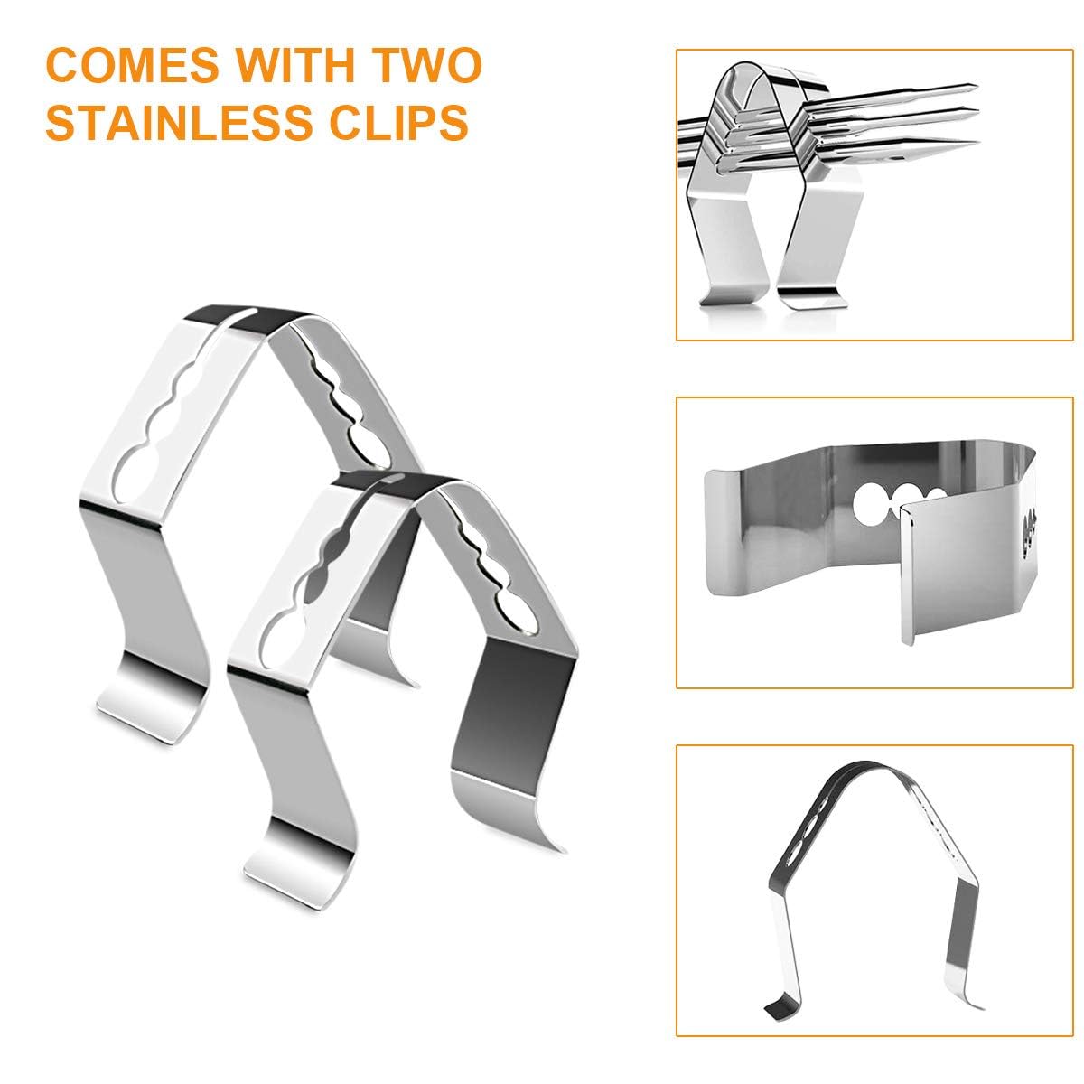 2 Pack Replacement Part for Camp Chef Meat Probes, Smoker Grill Temperature Sensor, Pellet Grills Accessories with Stainless Steel Probe Clip 2pc 1 - Image 5