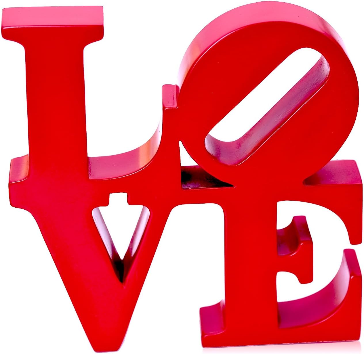 Valentine's Day Rose Gift, Love Word Art Resin Tabletop Décor, Red Contemporary Romantic Gifts, Freestanding Home Decoration - Image 1