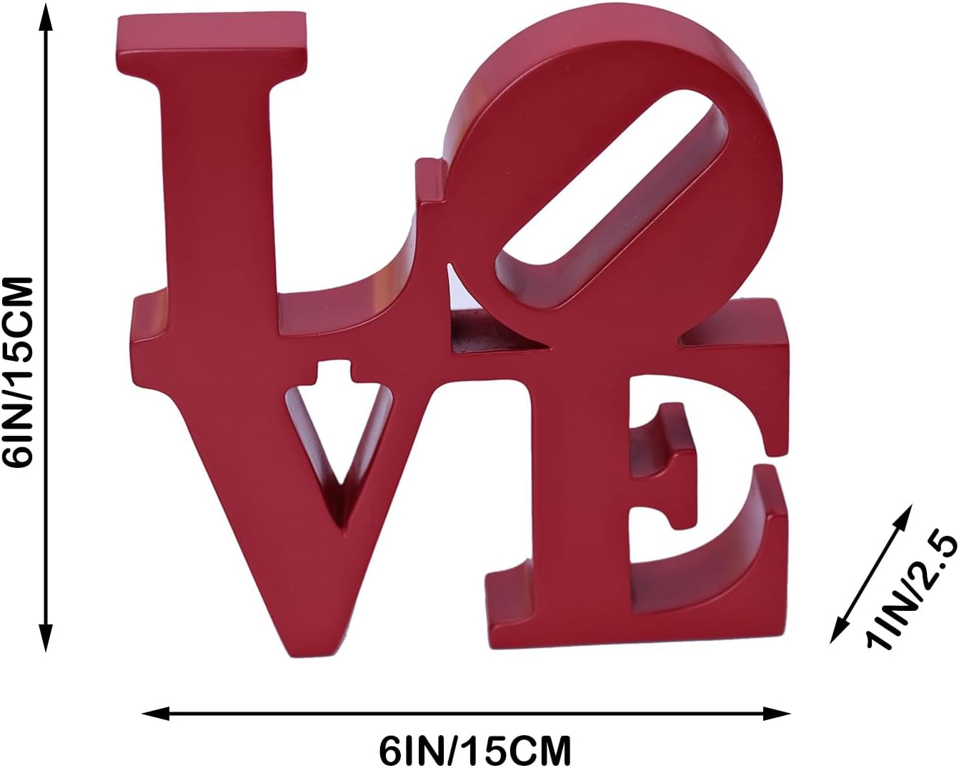 Valentine's Day Rose Gift, Love Word Art Resin Tabletop Décor, Red Contemporary Romantic Gifts, Freestanding Home Decoration - Image 2