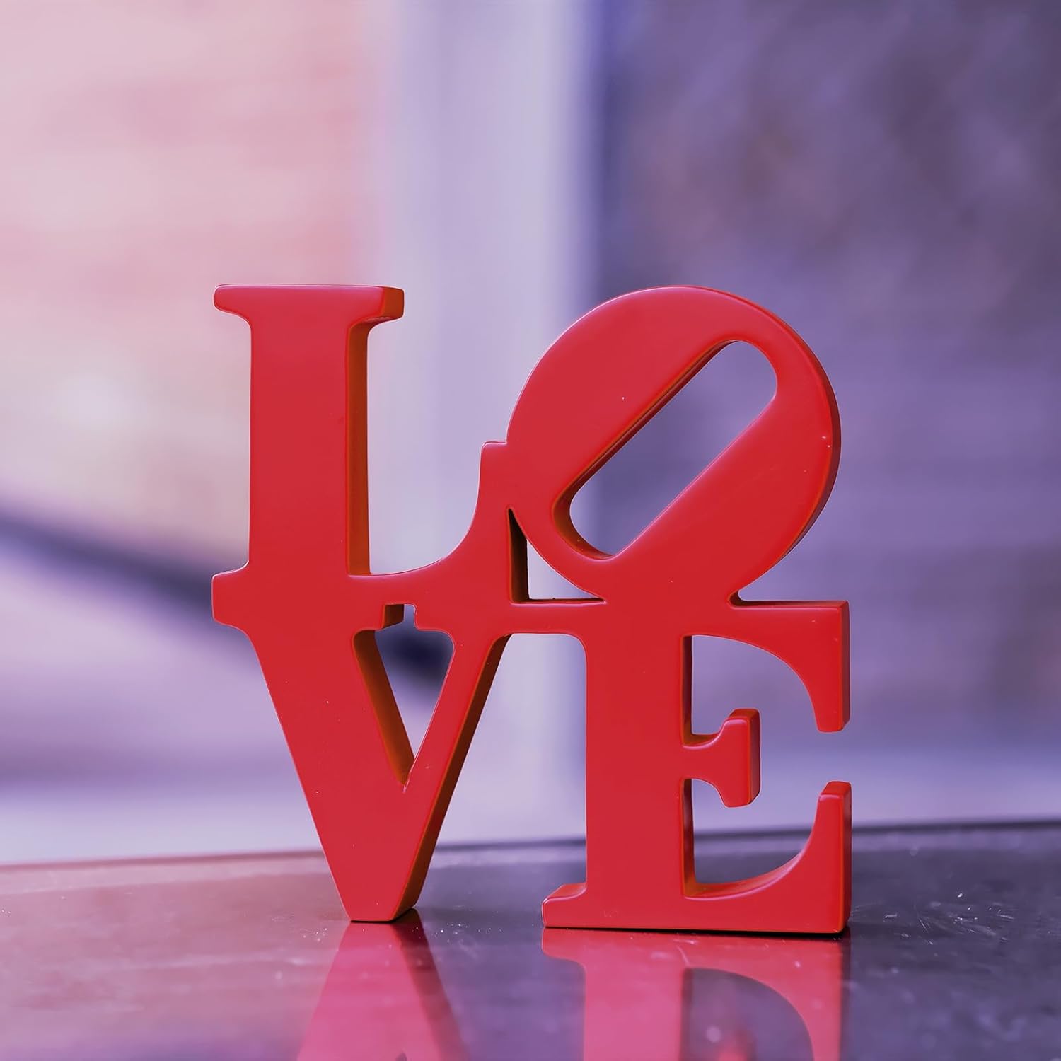 Valentine's Day Rose Gift, Love Word Art Resin Tabletop Décor, Red Contemporary Romantic Gifts, Freestanding Home Decoration - Image 7