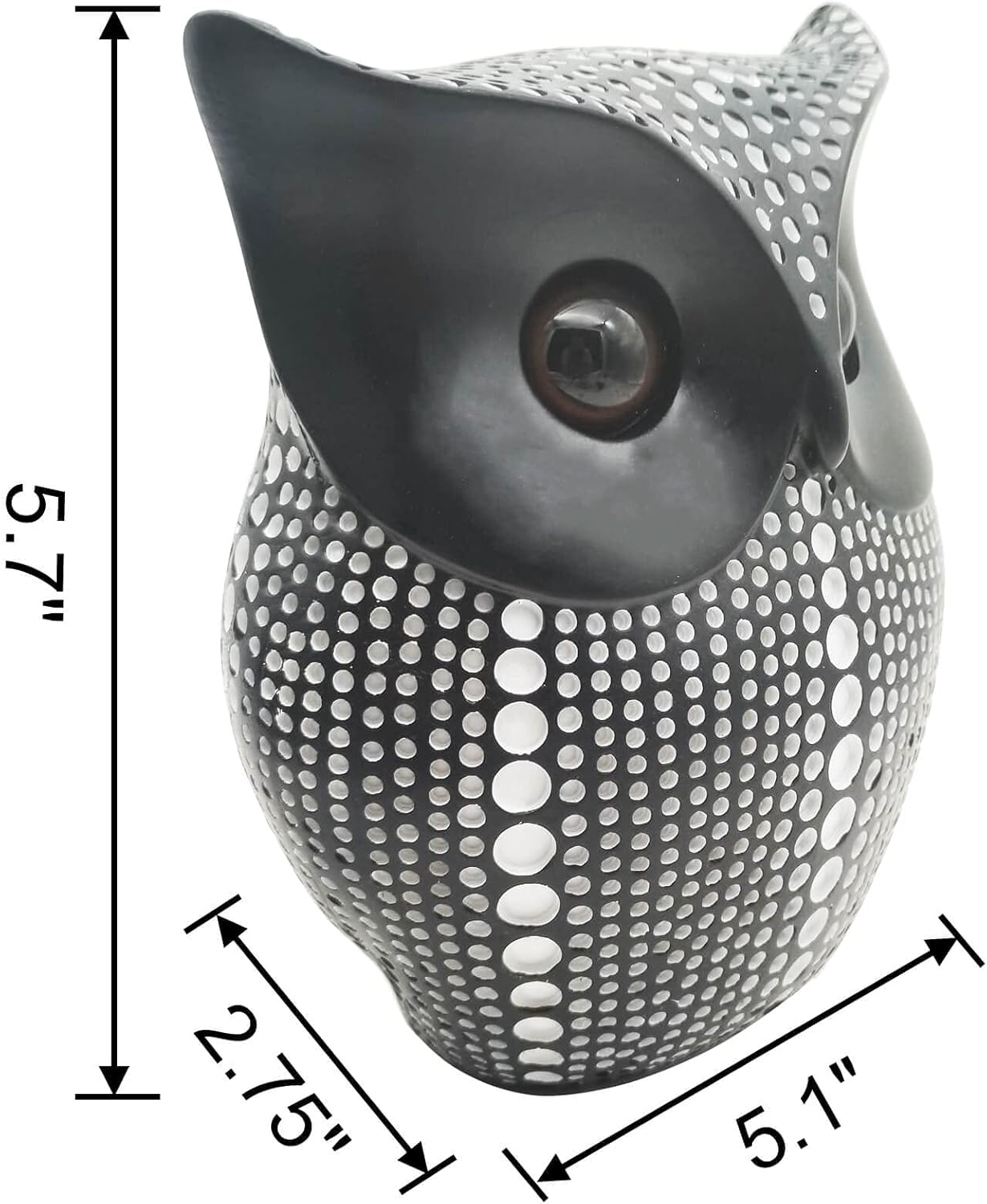 Resin Owl Statue Home Decor - Black Owl Sculpture, Bird Statue, Small Accents for Bedroom, Office, Garden, Bookshelf, TV Stand Figurines(Black) - Image 3