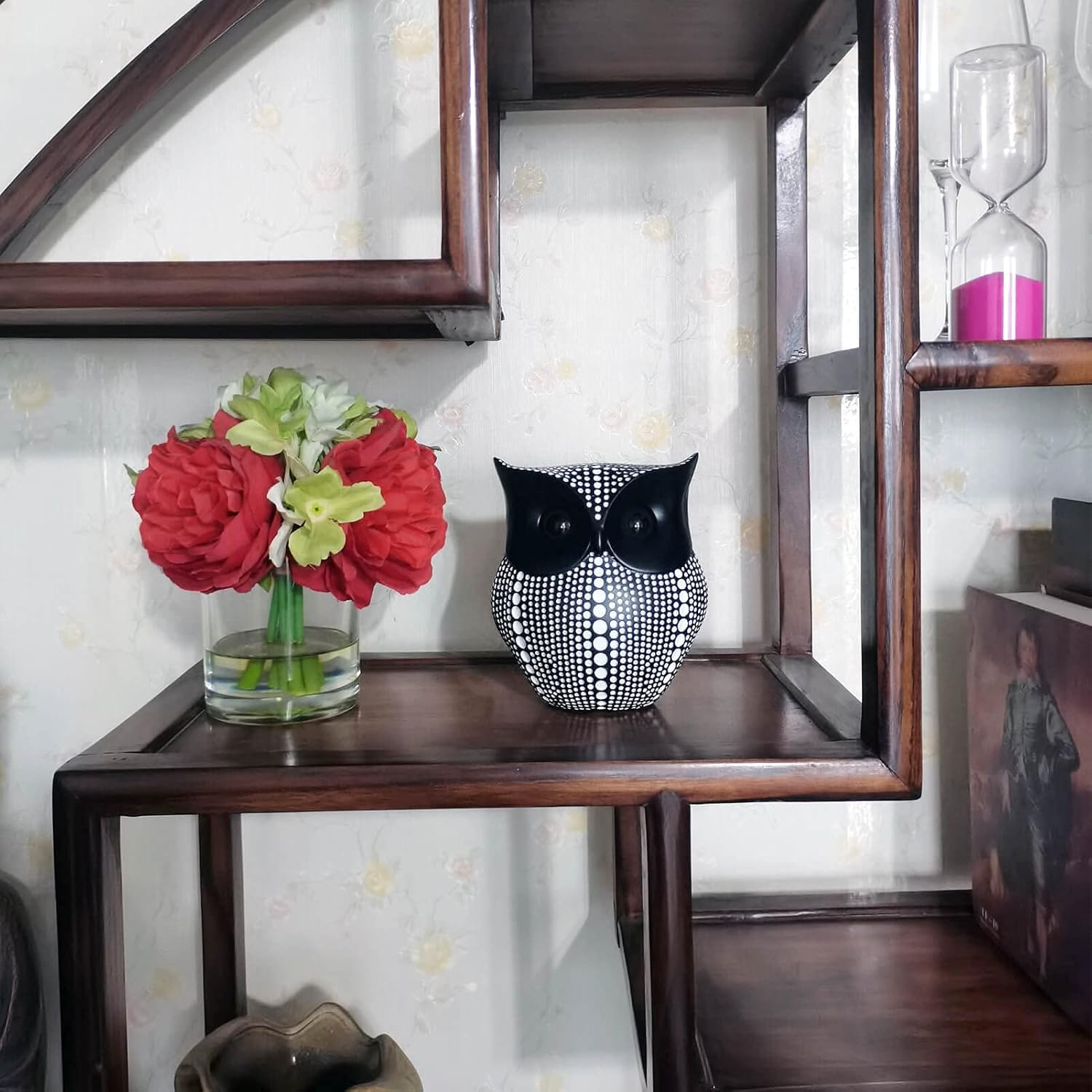 Resin Owl Statue Home Decor - Black Owl Sculpture, Bird Statue, Small Accents for Bedroom, Office, Garden, Bookshelf, TV Stand Figurines(Black) - Image 5