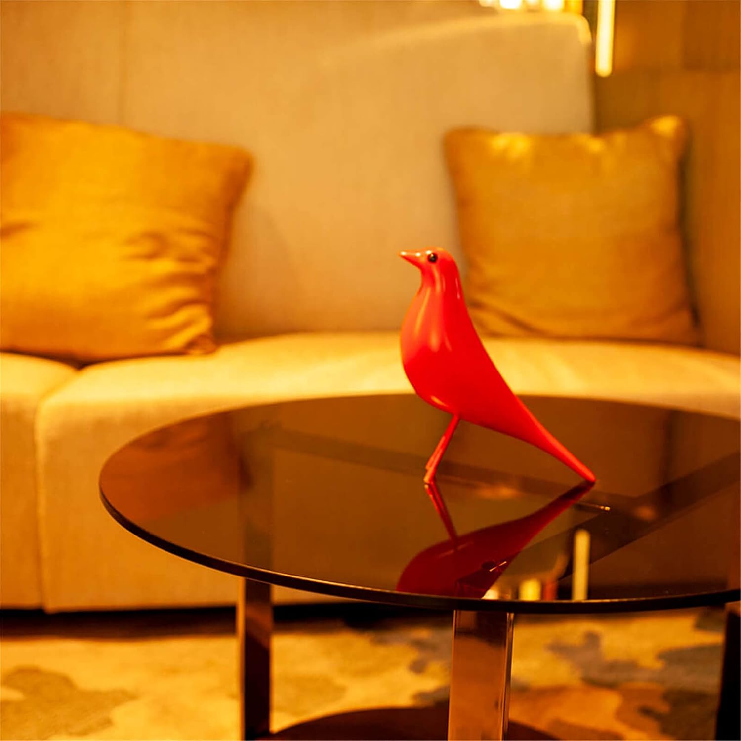 Mid Century House Bird - Sculpture Replica,Mid Century Desk Modern Decor, Pigeon for Desk, Mid Century Decor Statue(Red) - Image 3