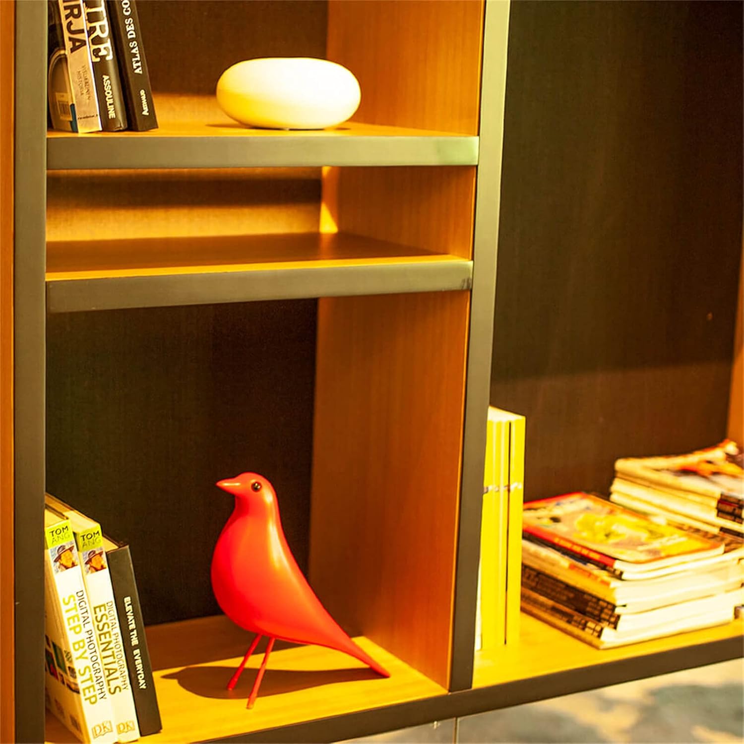 Mid Century House Bird - Sculpture Replica,Mid Century Desk Modern Decor, Pigeon for Desk, Mid Century Decor Statue(Red) - Image 5
