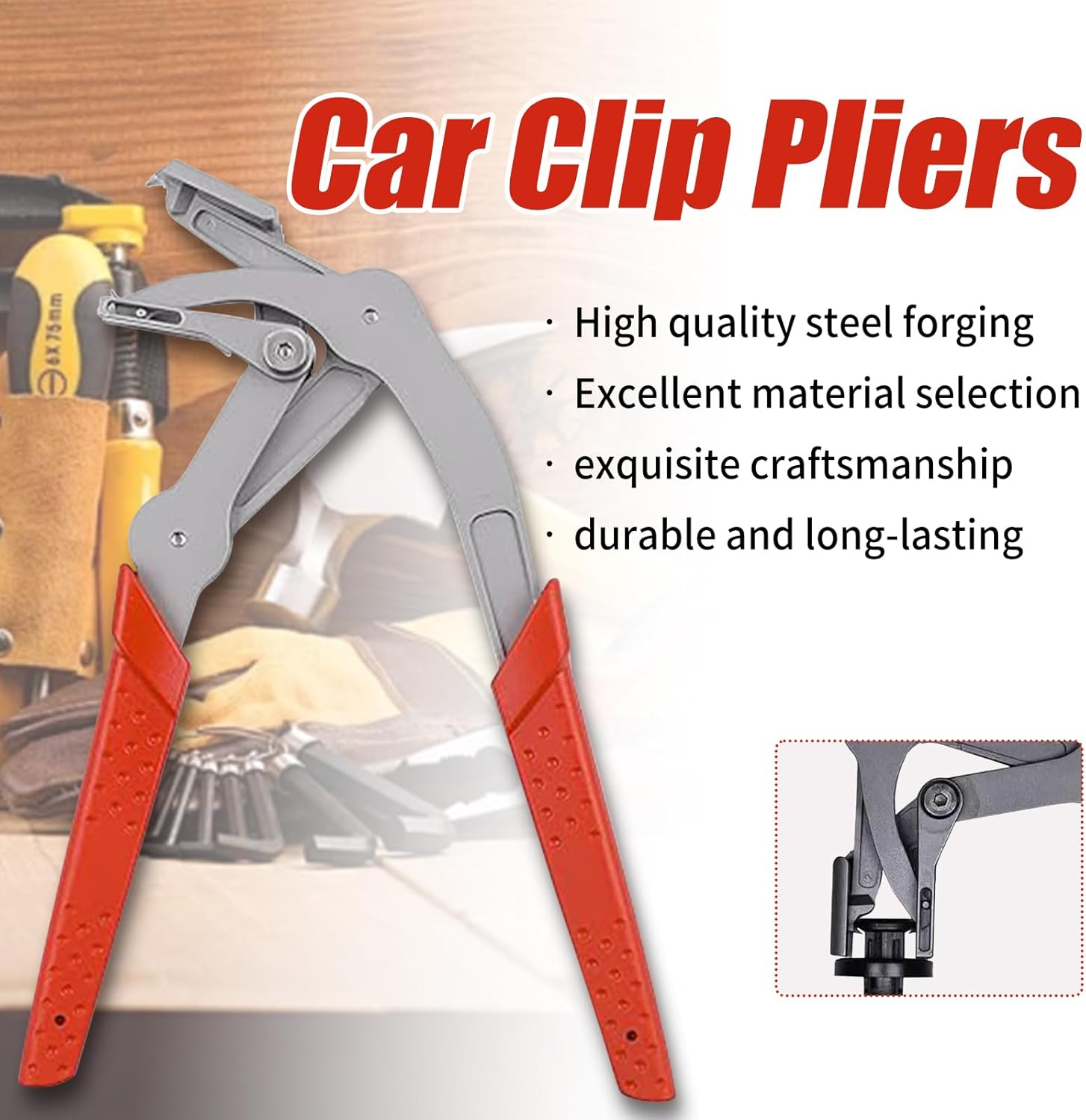 Car Clip Pliers, Efficient Multi-Functional Automotive Snap Pliers, Auto Trim Removal Tool, Spring-Loaded Fastener Rivet Remover for Door Panels, Trim Clips, Rivets, and Interior Panels (1PC) - Image 4