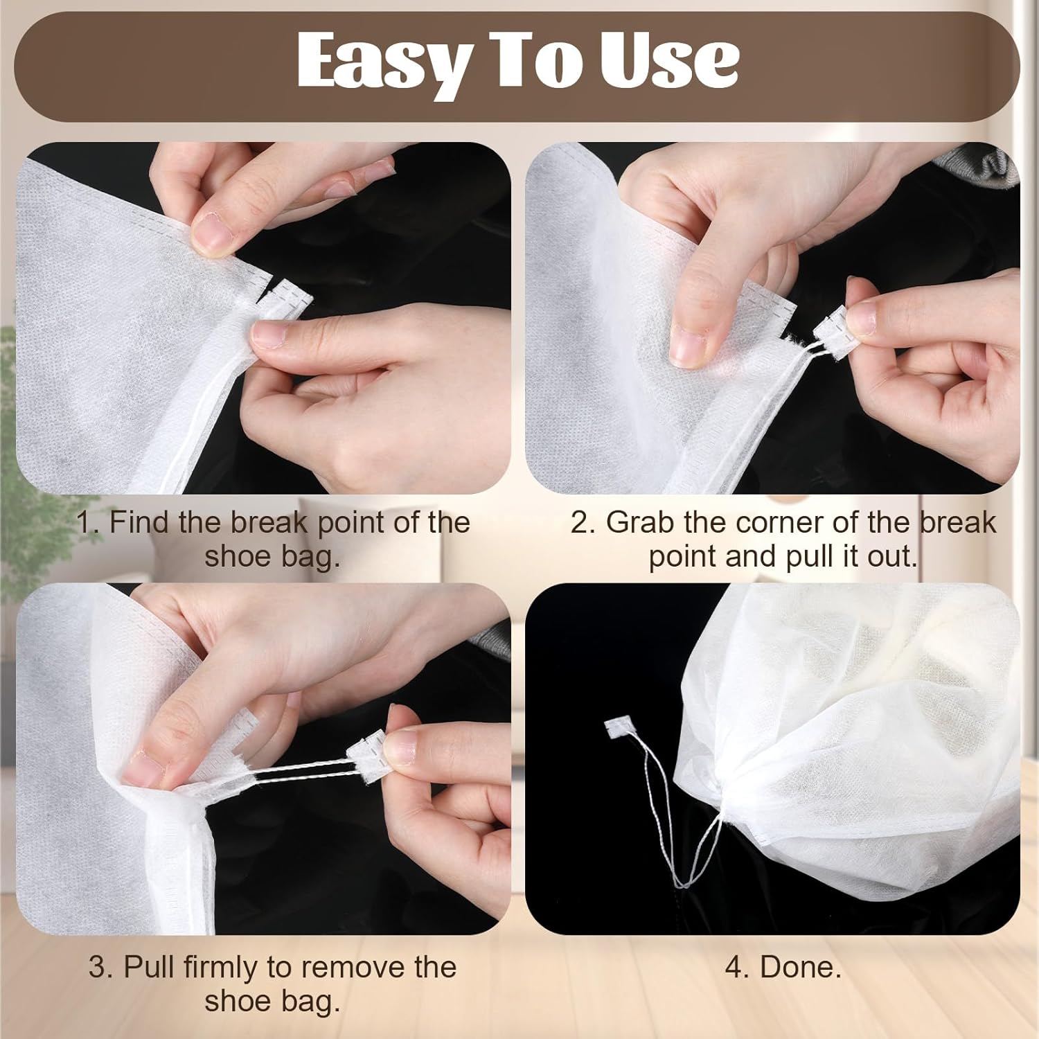 100Pcs Purse Dust Bags for Storage Drawstring Purse Covers Storage Bags for Dust and Storages 11in X 15in Breathable Non-woven Fabric Storages Pouch String Bag Travel Shoe Bag Handbag Covers - Image 2