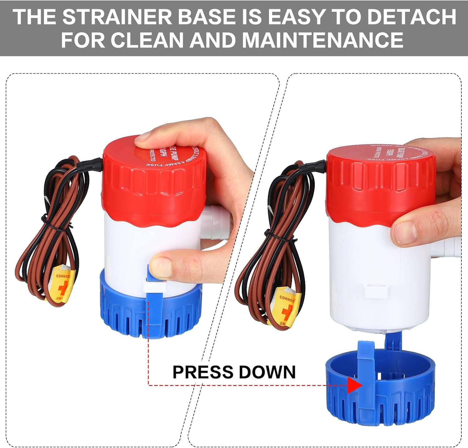Landhoow Bilge Pump 12V with Float Switch Bilge for Boats DC 12V 24V 32V Portable Marine Electric Boat Water Pump(750 Gph) - Image 3
