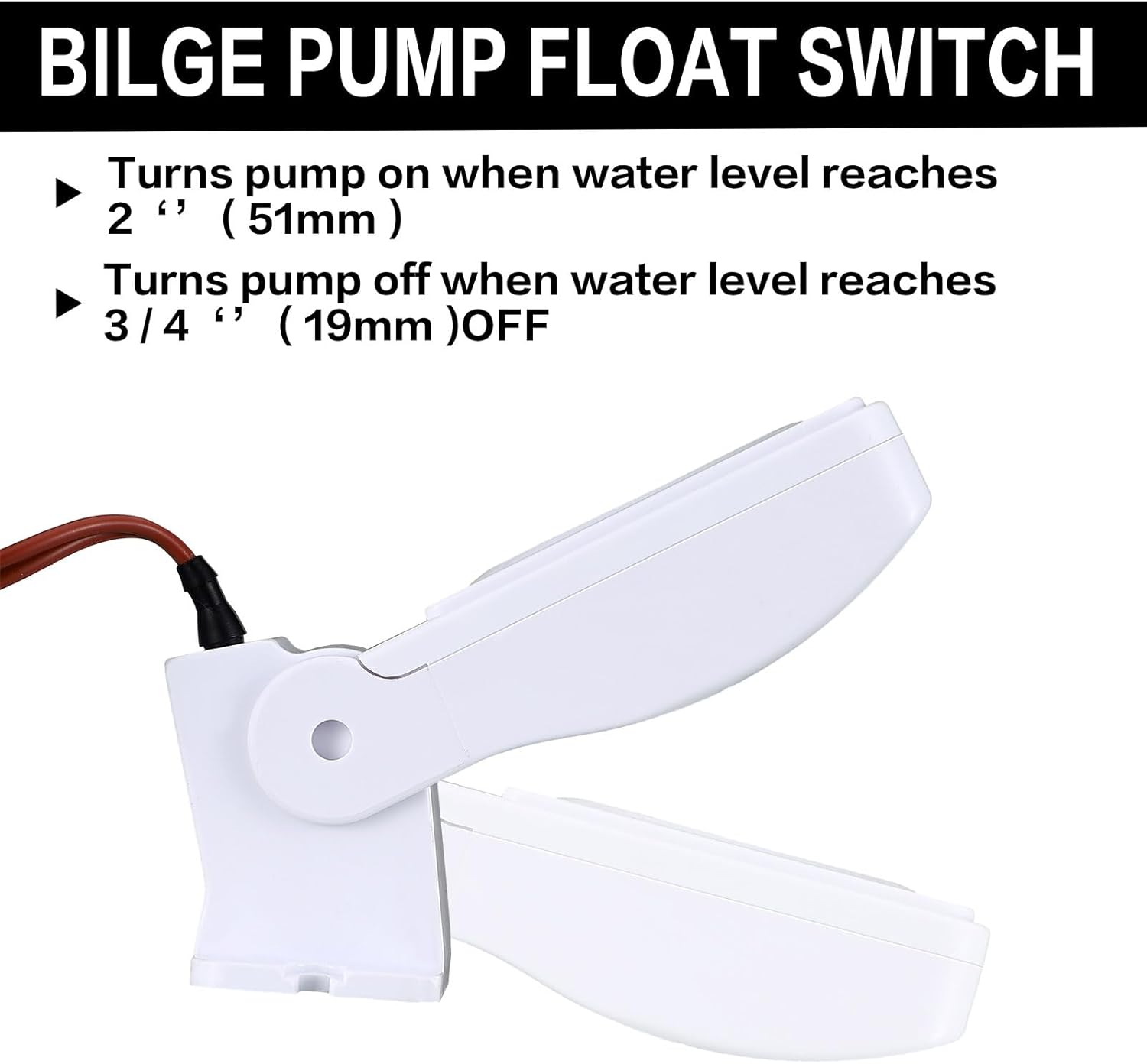 Landhoow Bilge Pump 12V with Float Switch Bilge for Boats DC 12V 24V 32V Portable Marine Electric Boat Water Pump(750 Gph) - Image 4