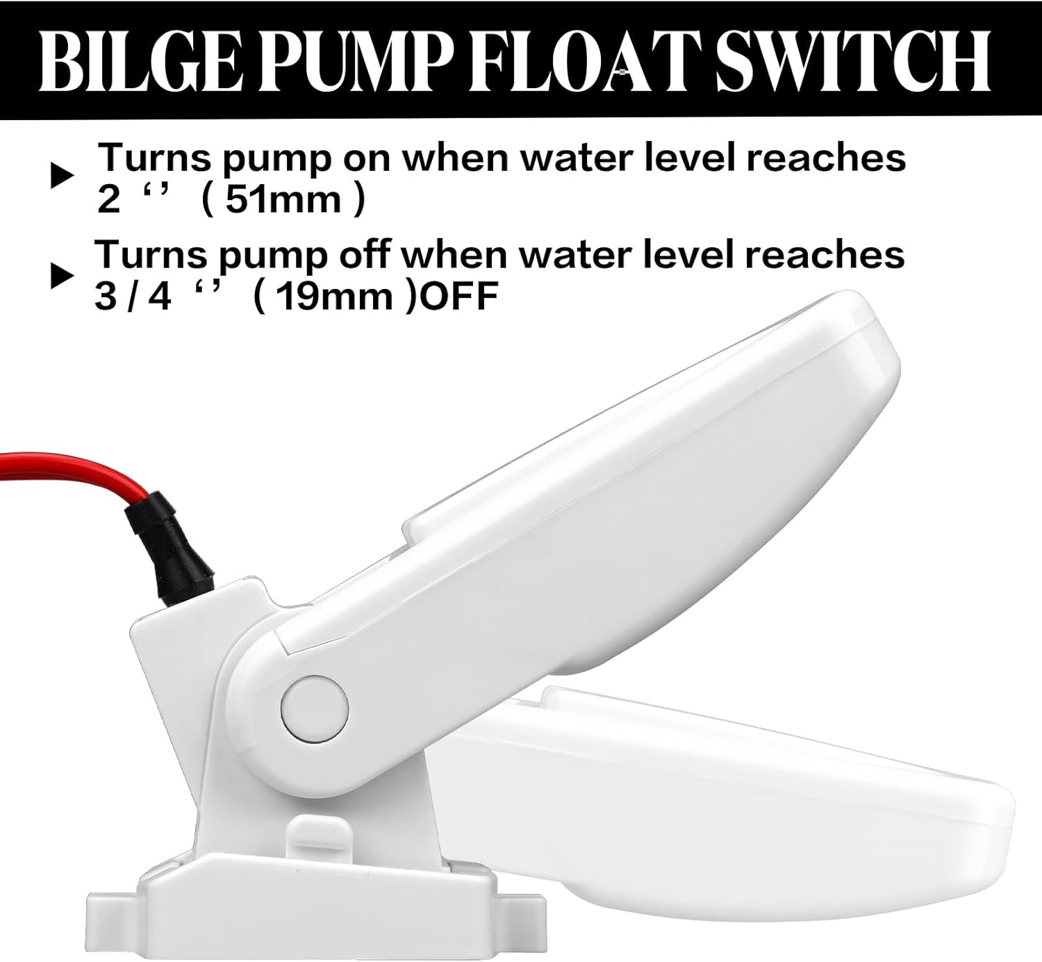 Landhoow Automatic Boat Bilge Pump Float Switch, 12v 24v 32v Bilge Float Switch Moisture Tight Seals for Automatic Electric Water Pump Accessories Ignition Protected - Image 2