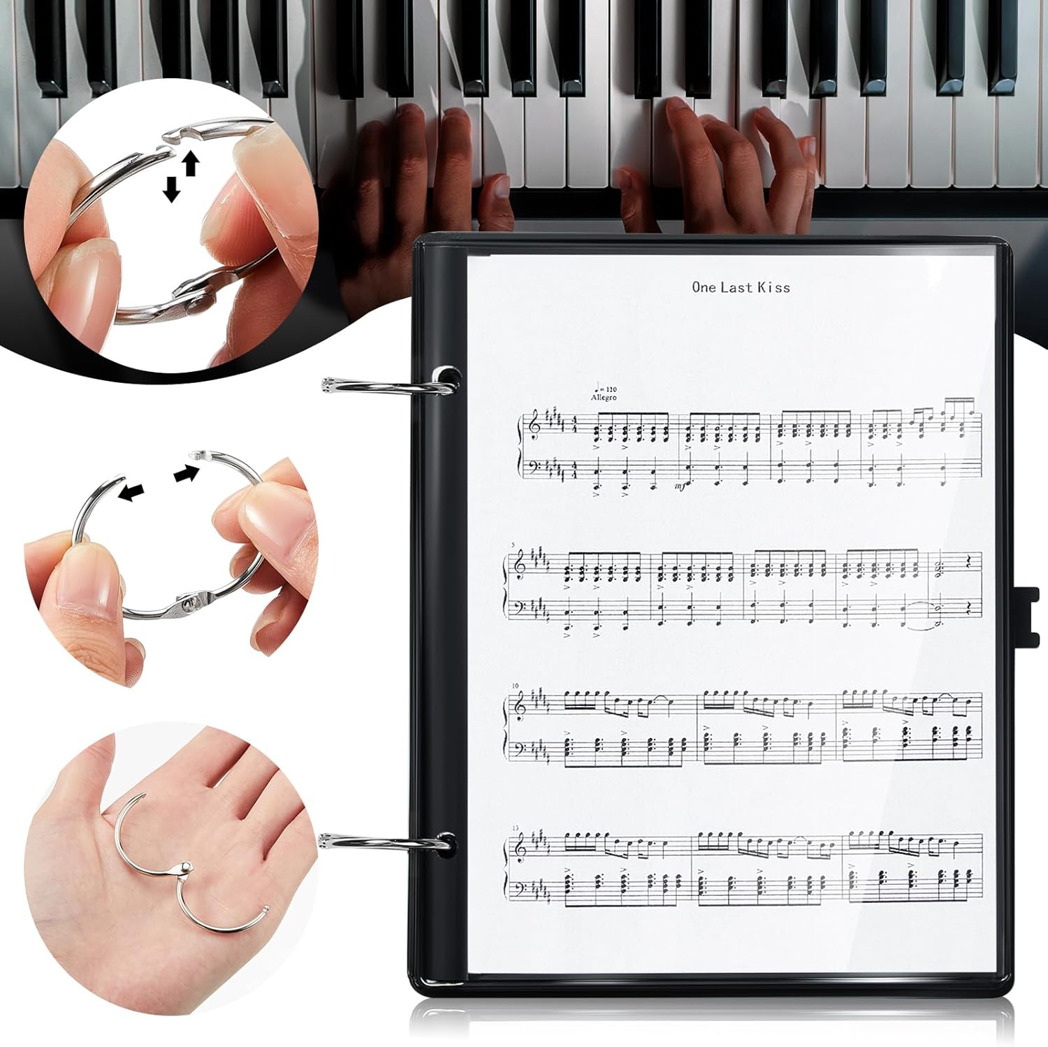 Amylove 4 Pack Music Flip Folder Marching Band Plastic Flip Folder Each with 10 Windows - Image 3