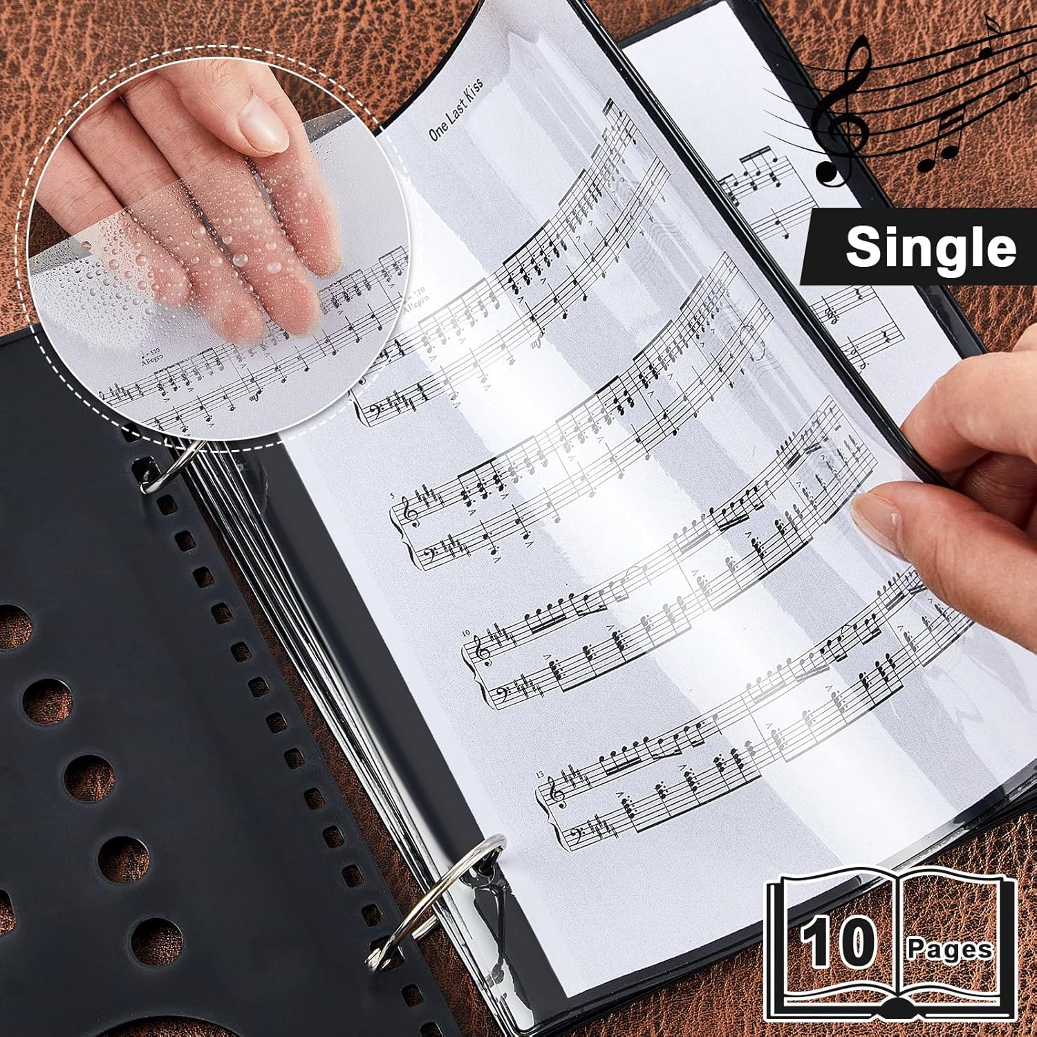 Amylove 4 Pack Music Flip Folder Marching Band Plastic Flip Folder Each with 10 Windows - Image 4