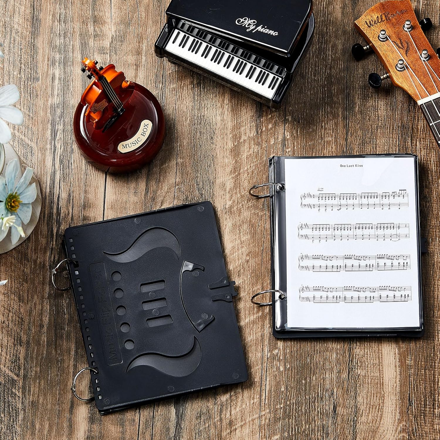 Amylove 4 Pack Music Flip Folder Marching Band Plastic Flip Folder Each with 10 Windows - Image 6