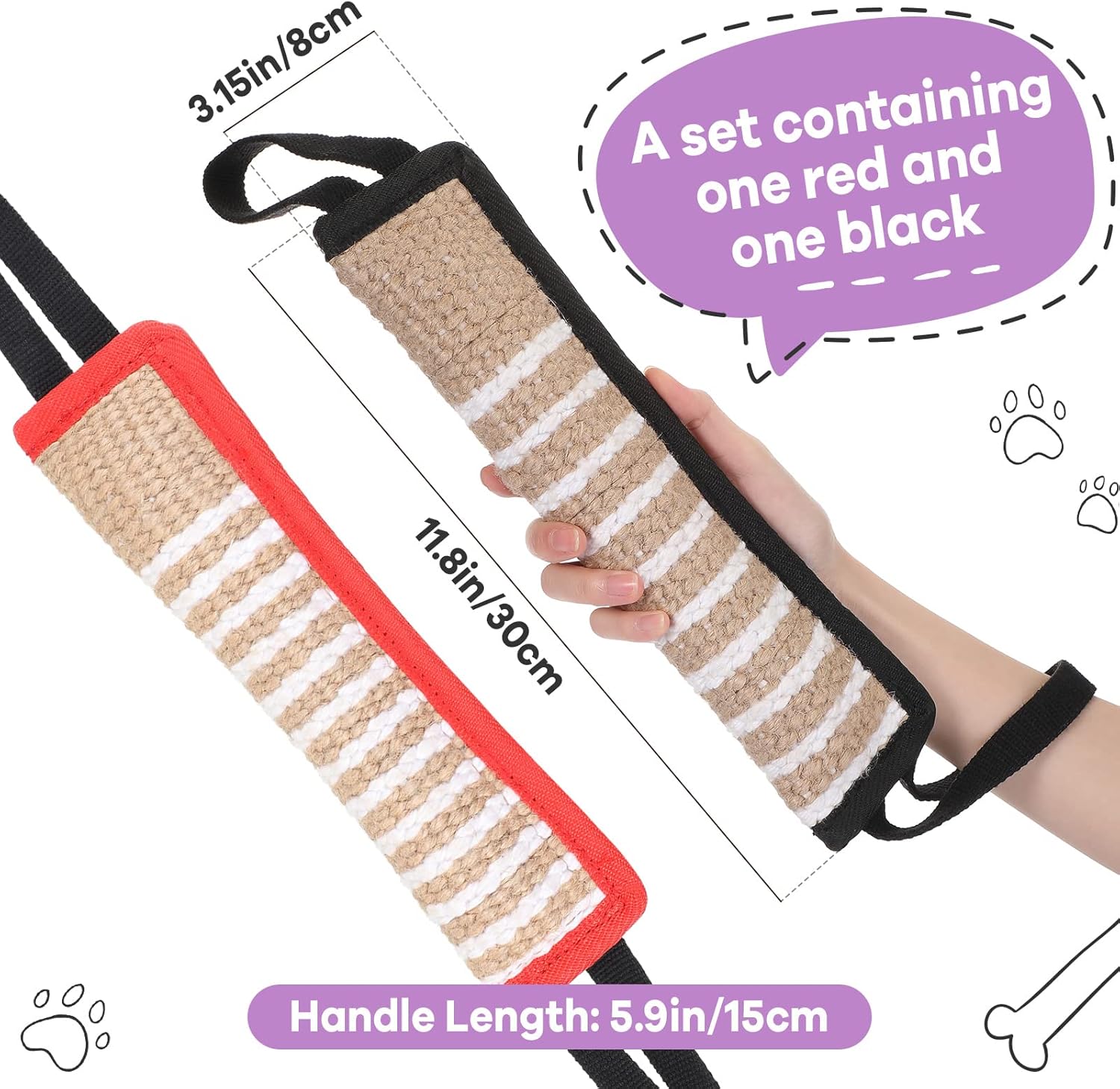 Amylove 2 Pcs Dog Tug Toy,tug of War,Fight Pillow with 2 Handles Tough Jute for Small Medium Large Dogs Puppy Training Bite Pillow Interactive Play - Image 1