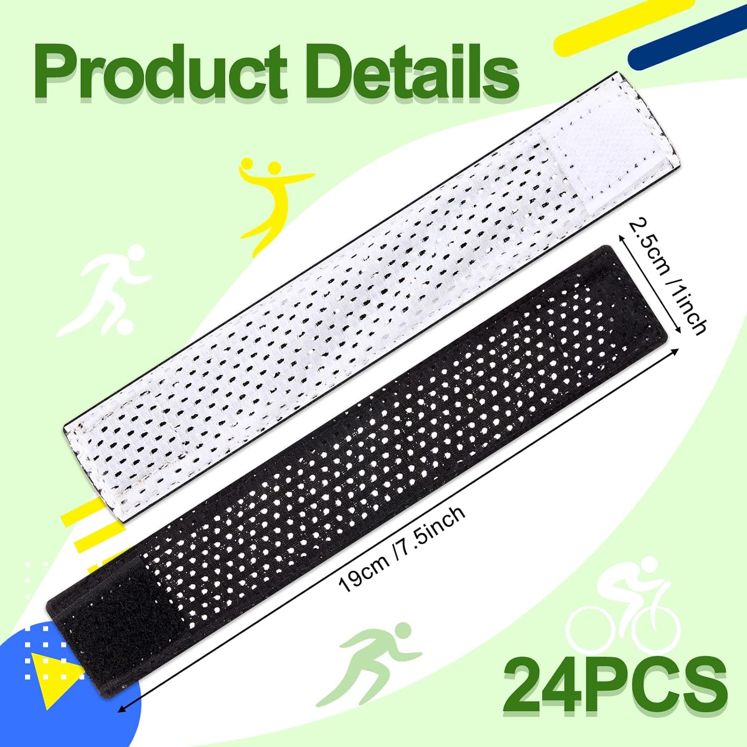 Amylove 8/12 Pairs Jersey Sleeve Bands Softball Sleeve Holders with Hook and Loop Fastener Straps for Soccer Softball Sports - Image 1