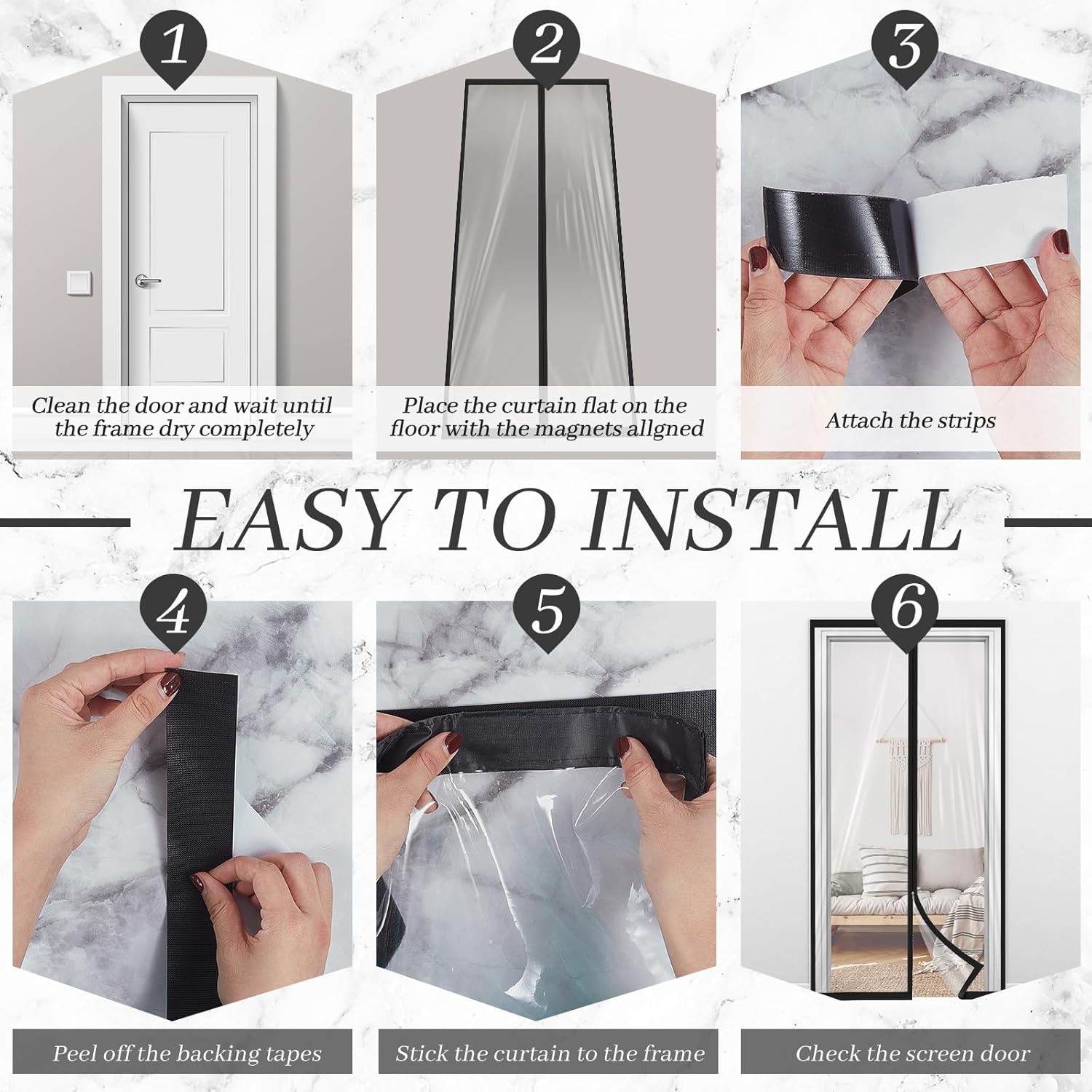 Amylove Zipper 60 x 102 Inch Dust Barrier Door Kit Construction Door Barrier 5 x 8.5 ft Reusable Plastic Curtain Cover Containment Standard Doorway Temporary Wall Screen Sheeting for Bathroom Hallway - Image 3