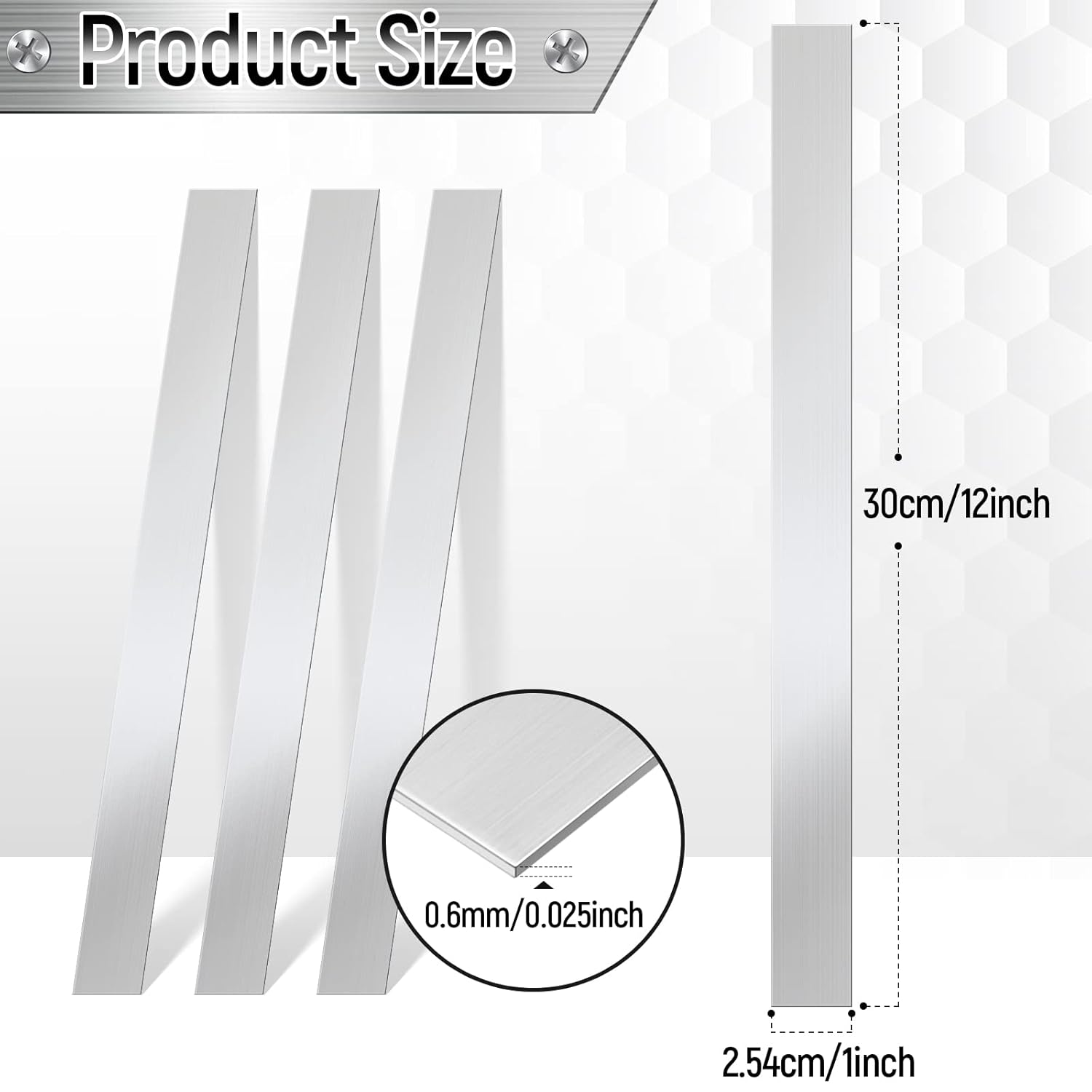 Amylove 10 Pcs Metal Strips Shim Stock Metal Sheet Shims Gap Filler Trim Strip 0.02'' Thickness(Stainless Steel,1'' Width) - Image 1