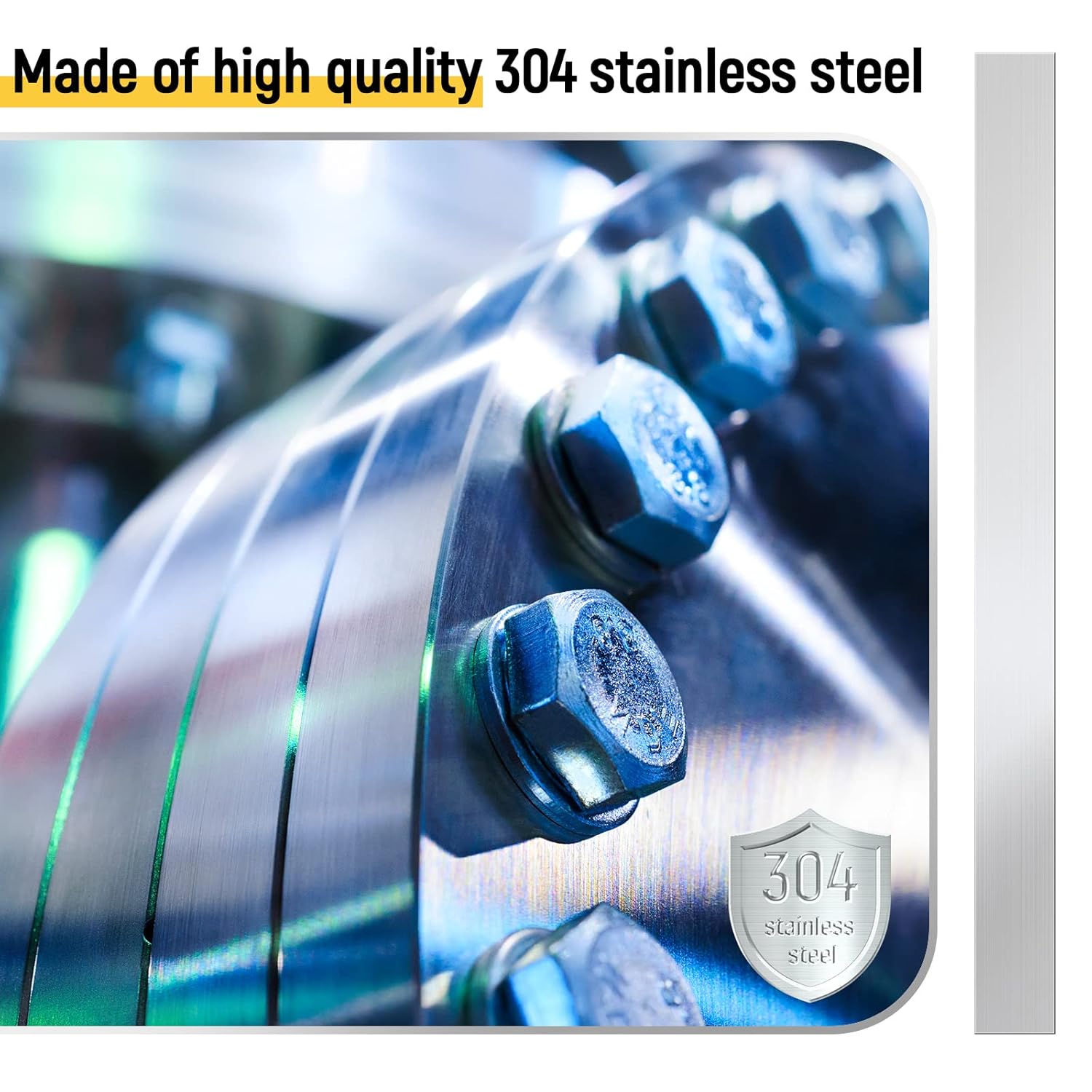 Amylove 10 Pcs Metal Strips Shim Stock Metal Sheet Shims Gap Filler Trim Strip 0.02'' Thickness(Stainless Steel,1'' Width) - Image 4