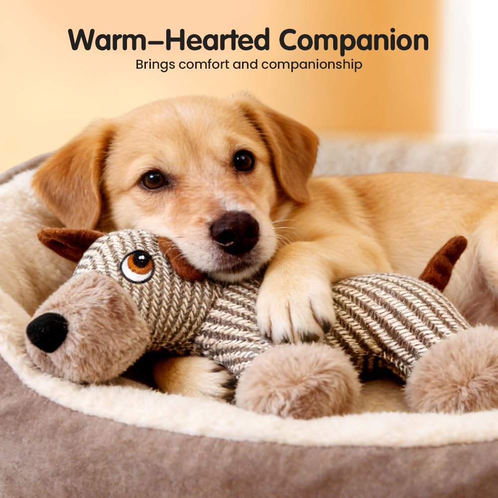 Indestructible Dog Toys for Aggressive Chewers, Durable Squeaky Plush Large Medium Small Dogs, Tough Chew with Interactive Sounds Puppy Anxiety Relief (Cartoon Brown Bear) Cartoon Bear - Image 4