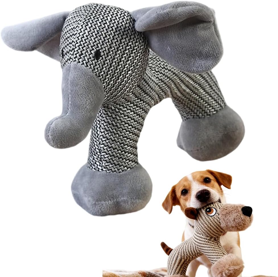 Indestructible Plush Dog Toy for Aggressive Chewers, Boredom Relief Squeaker Chew with Double Fabric, Durable Crocodile Teething Large Medium Small Dogs (Blue) Blue - Image 1