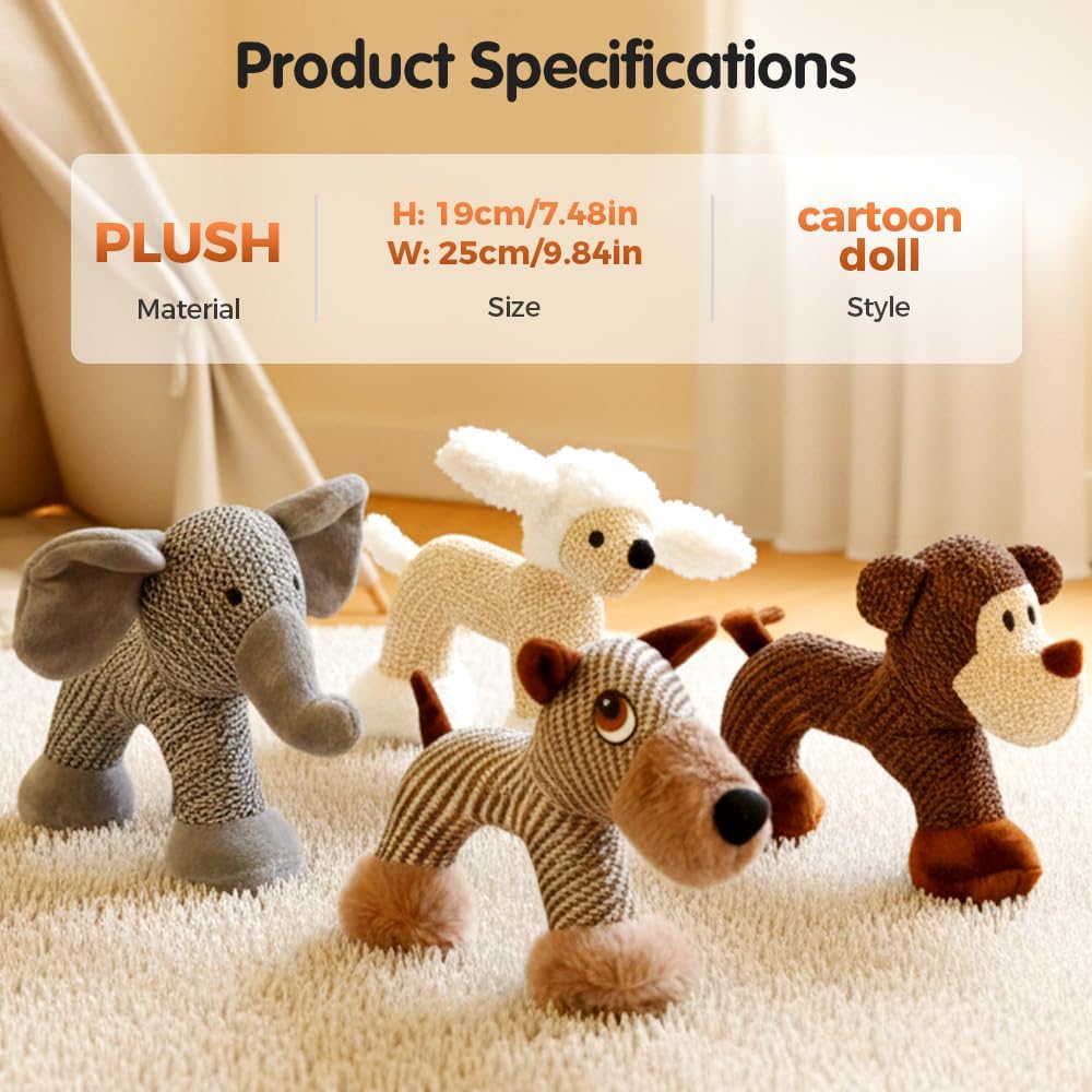 Indestructible Plush Dog Toy for Aggressive Chewers, Boredom Relief Squeaker Chew with Double Fabric, Durable Crocodile Teething Large Medium Small Dogs (Blue) Blue - Image 6