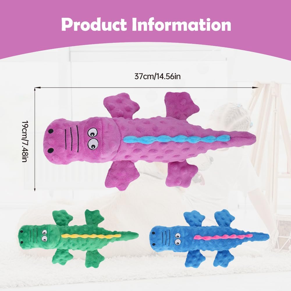 Interactive Dog Toys, 2026 New Cute Squeaky Chew Toys for Dogs, Durable Soft Plush with Squeaker Aggressive Chewers Small Medium Large Breed Dogs (Blue) Blue - Image 2