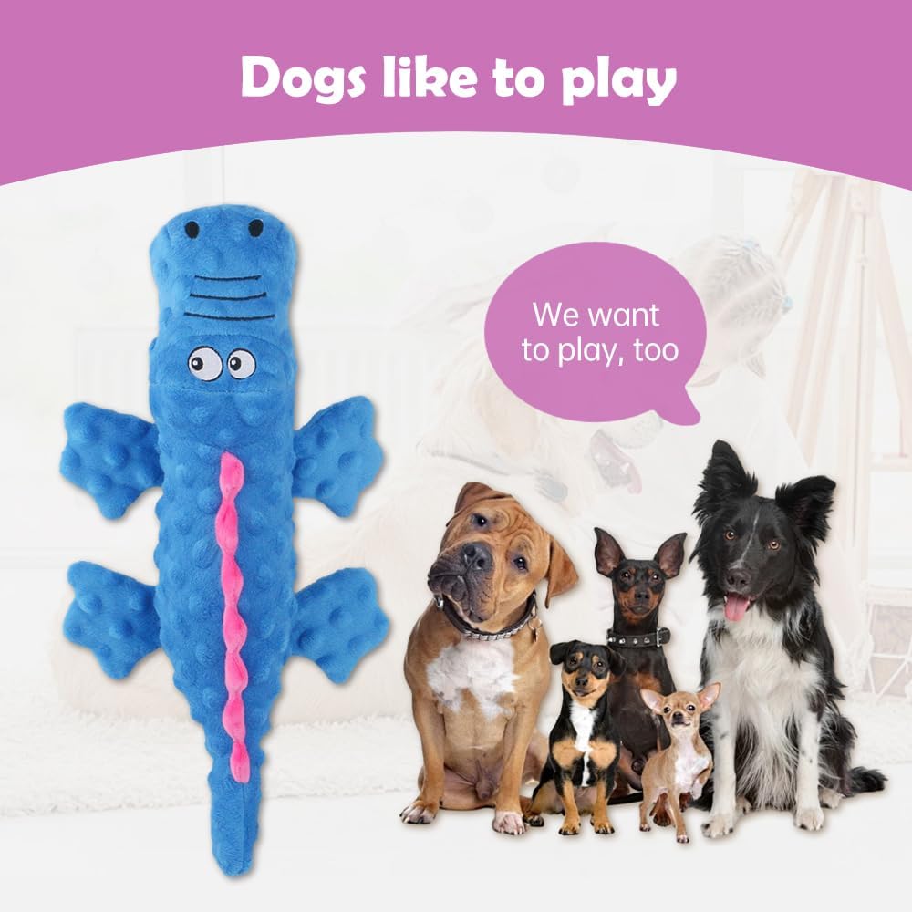 Interactive Dog Toys, 2026 New Cute Squeaky Chew Toys for Dogs, Durable Soft Plush with Squeaker Aggressive Chewers Small Medium Large Breed Dogs (Blue) Blue - Image 7