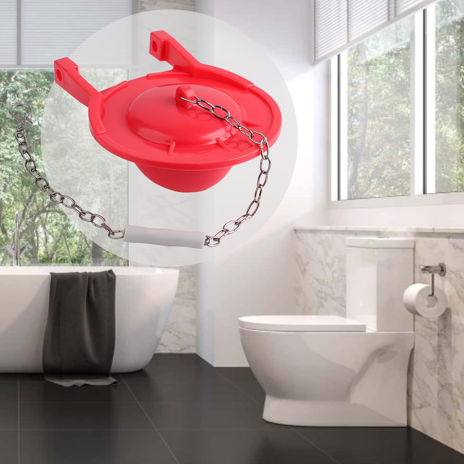 2 Pack Large 3-Inch Toilet Flapper Replacement Compatible with TOTO flapper Model G-Max, THU138S, THU175S and THU331S- Oversized Sealing and Easy to Install - Image 6