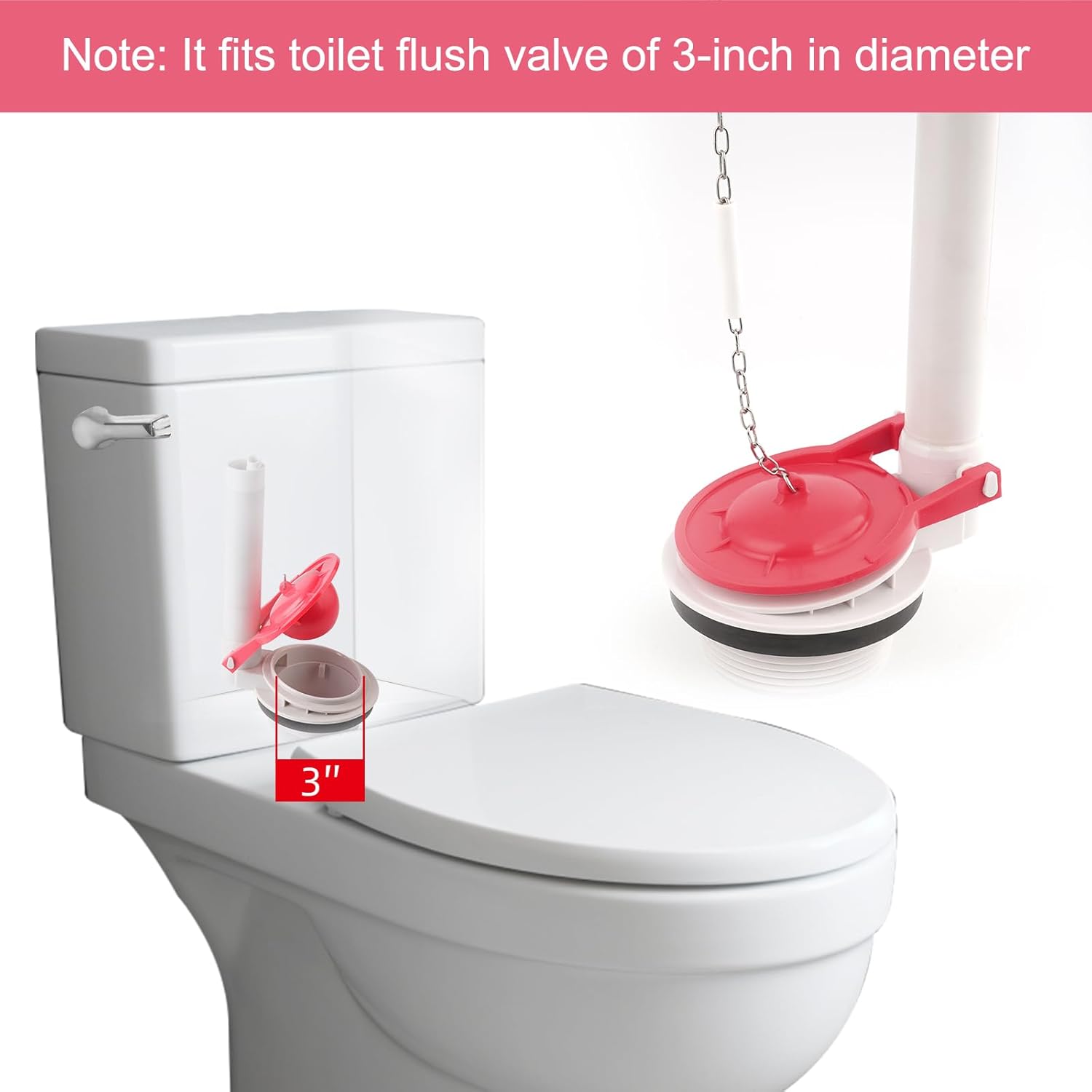 2 Pack Large 3-Inch Toilet Flapper Replacement Compatible with TOTO flapper Model G-Max, THU138S, THU175S and THU331S- Oversized Sealing and Easy to Install - Image 7