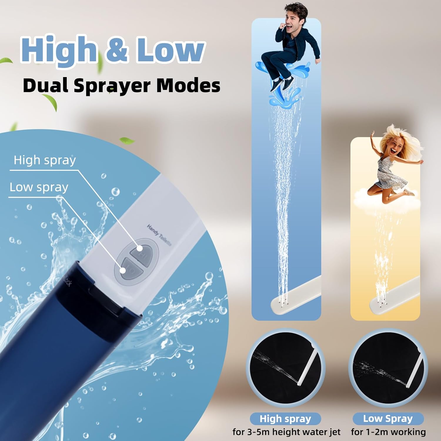 Portable Bidet for Travel, High Pressure Handheld Electric Sprayer, Rechargeable Travel Bidet for Women & Men, Personal Hygiene Cleaning, Soothing Postpartum Care, Blue - Image 2