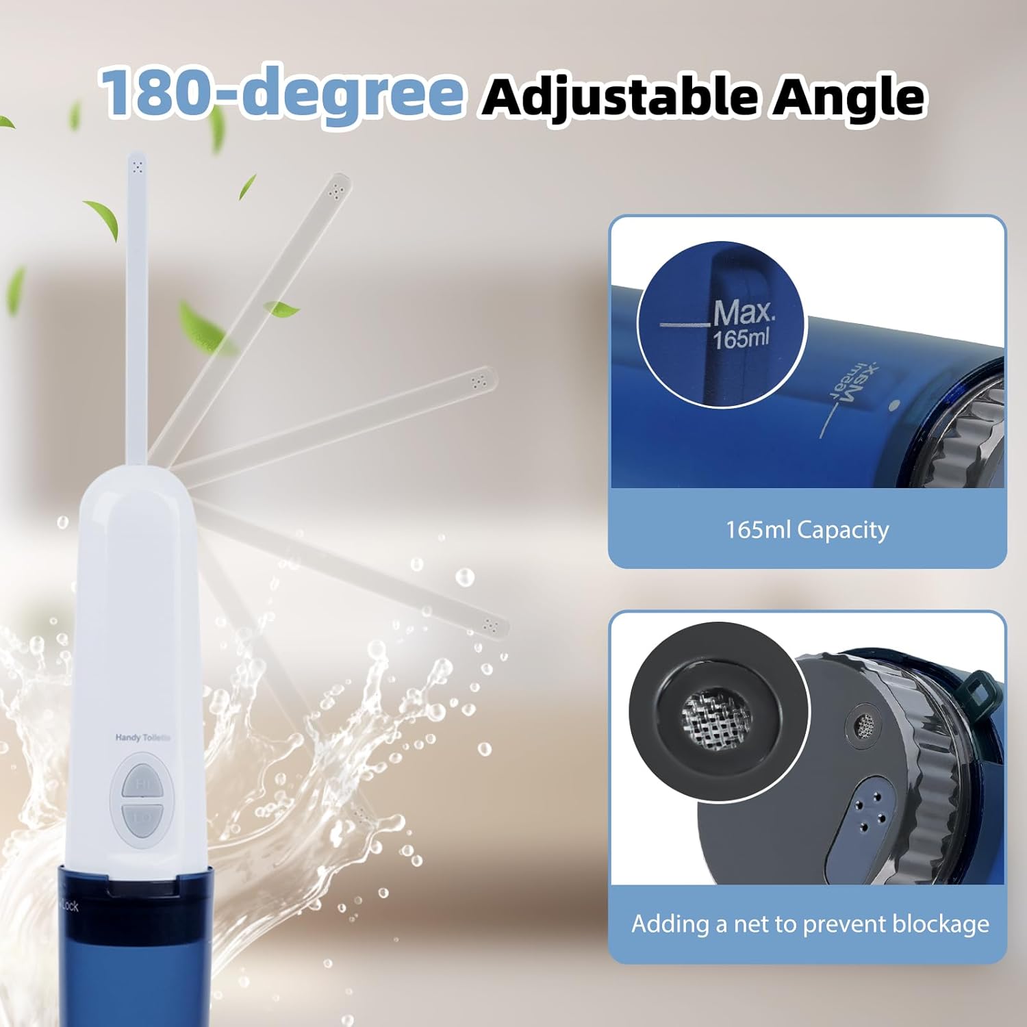 Portable Bidet for Travel, High Pressure Handheld Electric Sprayer, Rechargeable Travel Bidet for Women & Men, Personal Hygiene Cleaning, Soothing Postpartum Care, Blue - Image 8