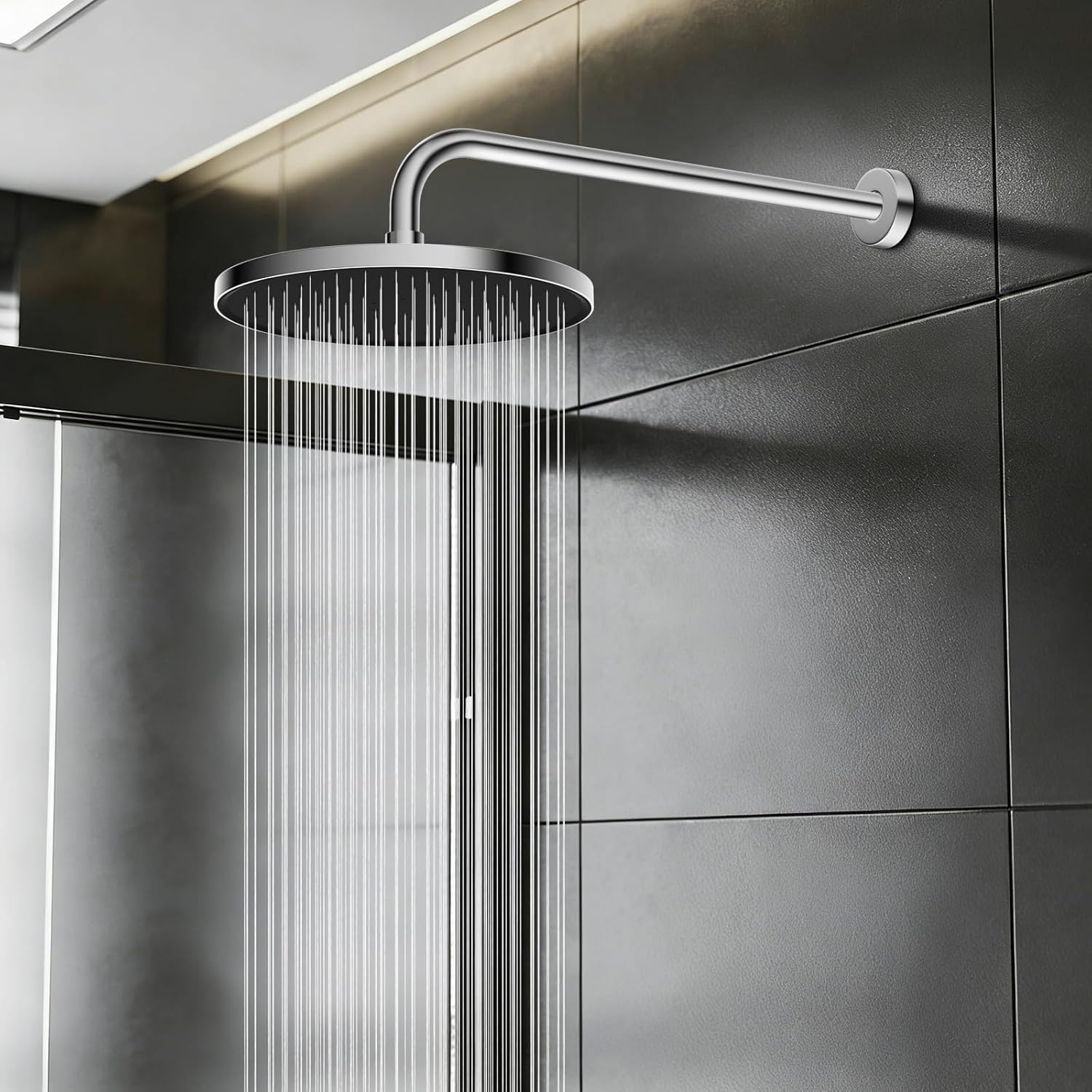 16 Inch All Metal Shower Extension Arm, Extra Long Extender with Flange, Stainless Steel Rainfall Shower Arm Water Outlet, Wall Mounted Shower Head Extender, Chrome - Image 8