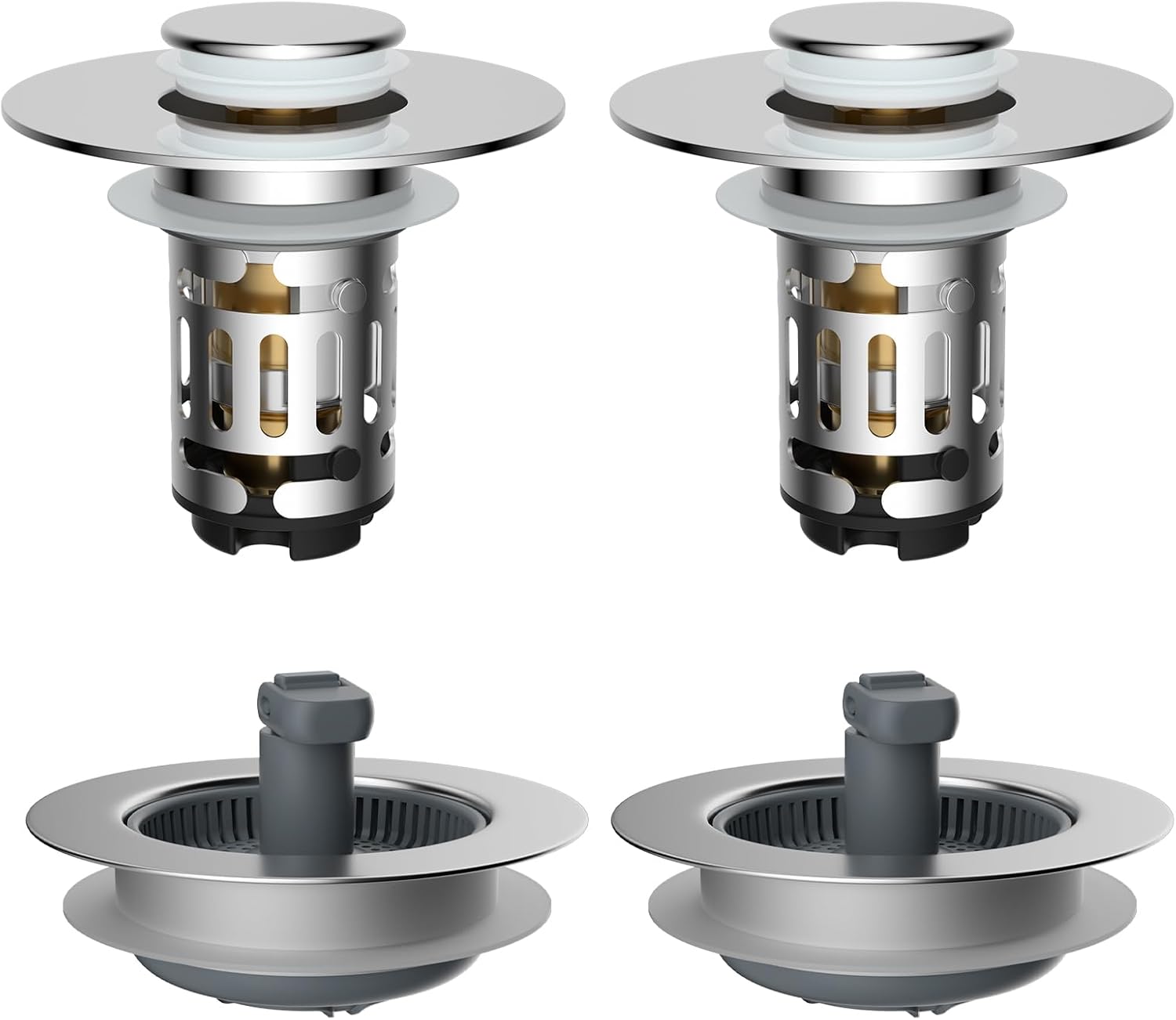 3 in 1 Bathroom & Kitchen Sink Drain Strainer - Image 1