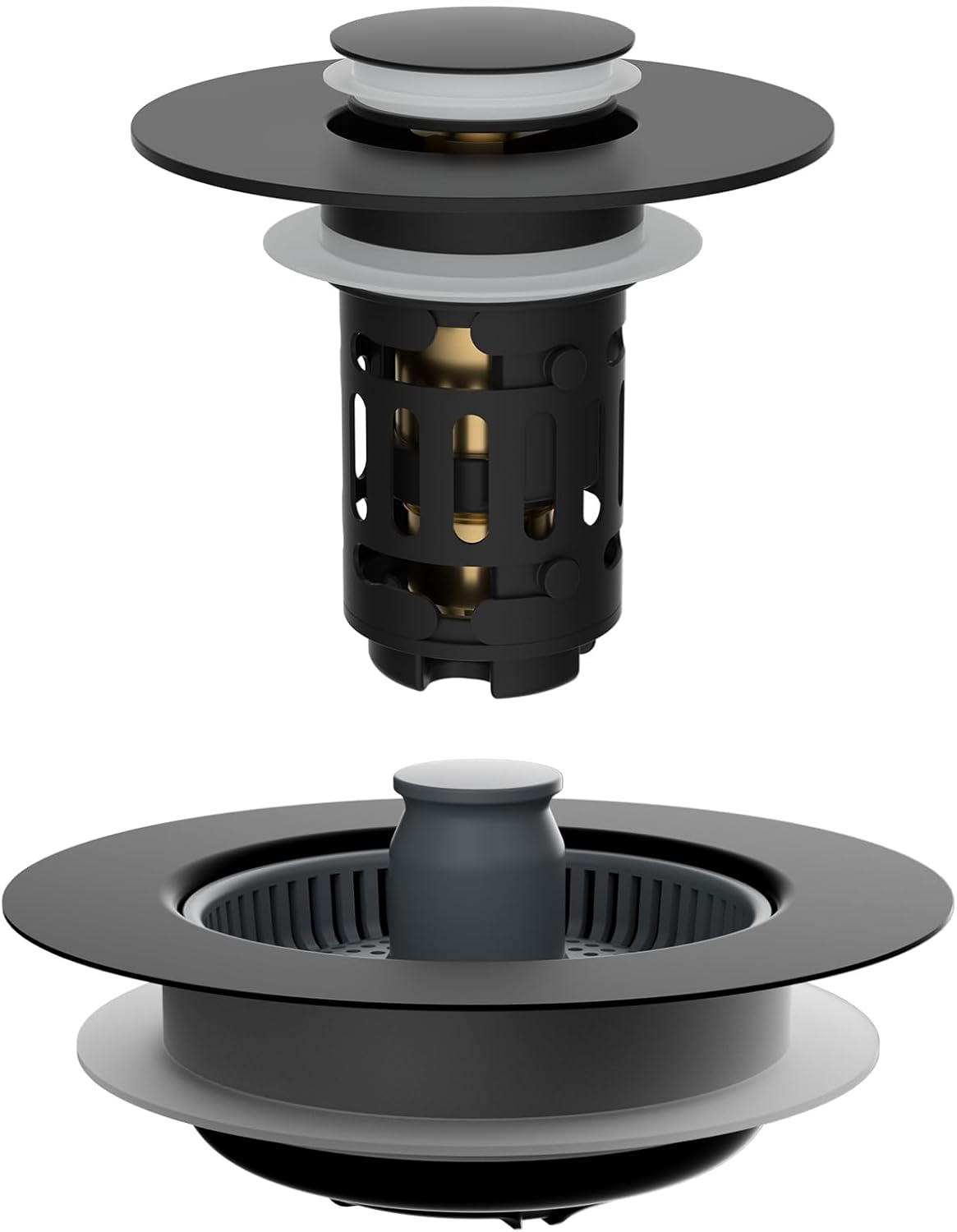 Upgraded 3 in 1 Bathroom & Kitchen Sink Drain Strainer - Image 1
