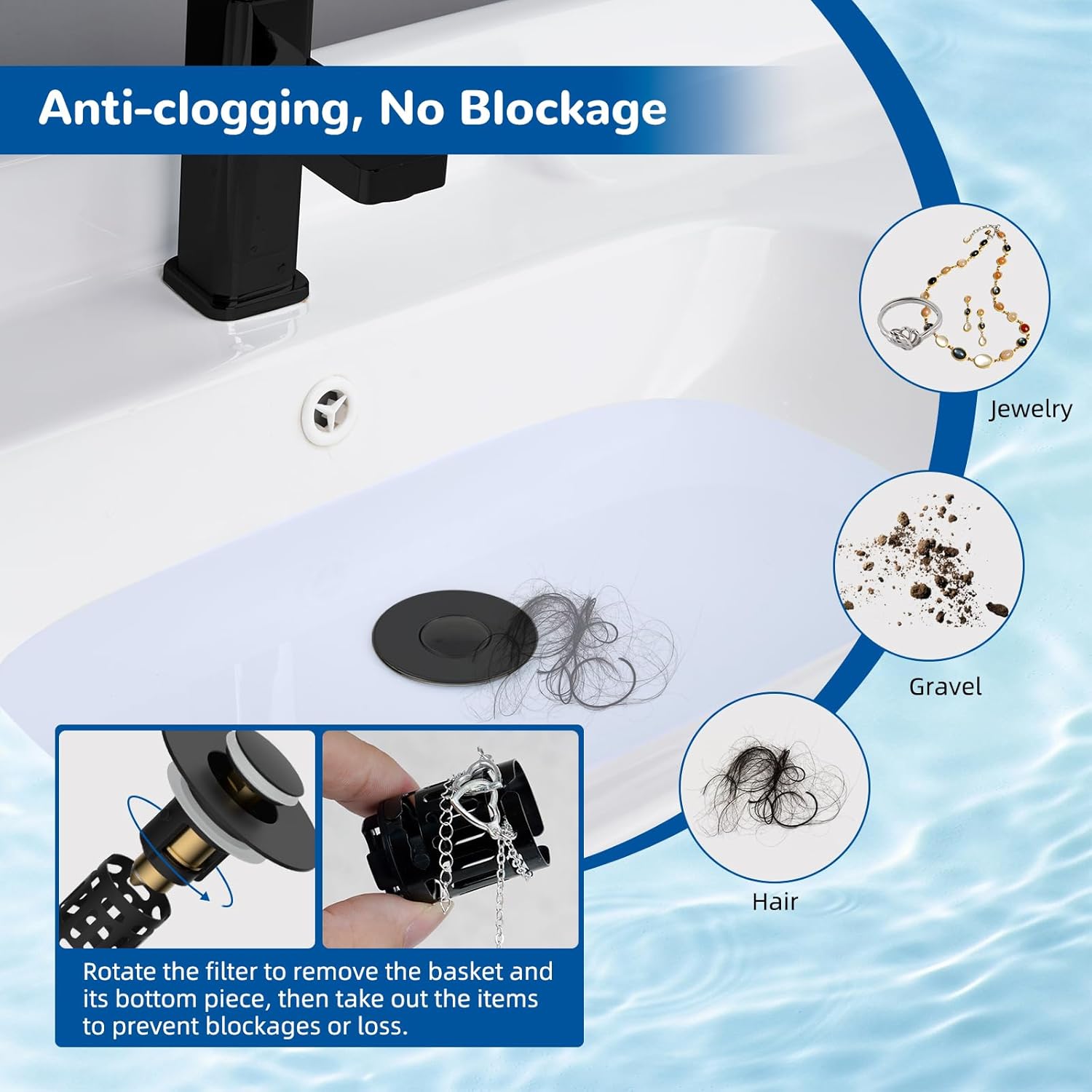 Upgraded 3 in 1 Bathroom & Kitchen Sink Drain Strainer - Image 2