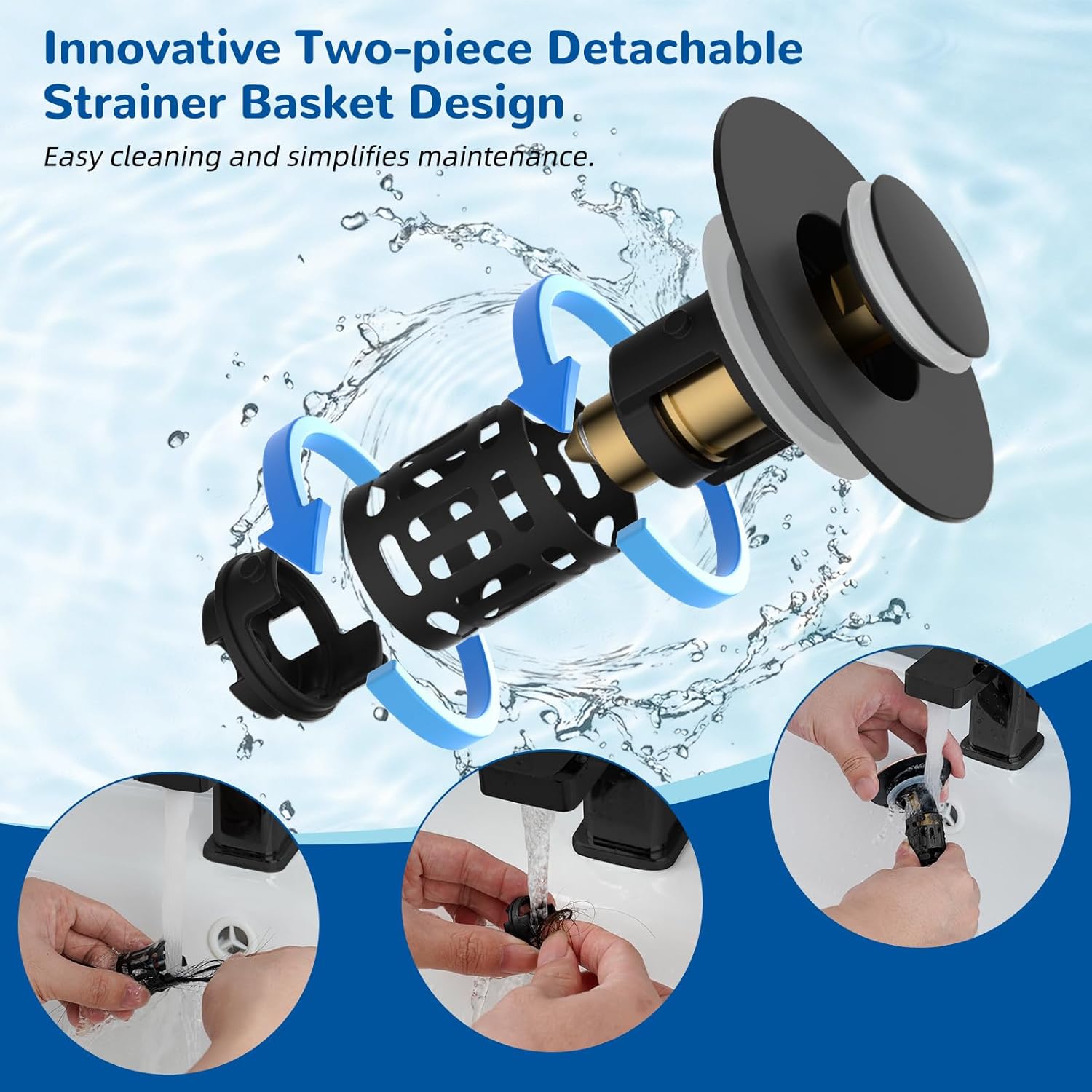 Upgraded 3 in 1 Bathroom & Kitchen Sink Drain Strainer - Image 4