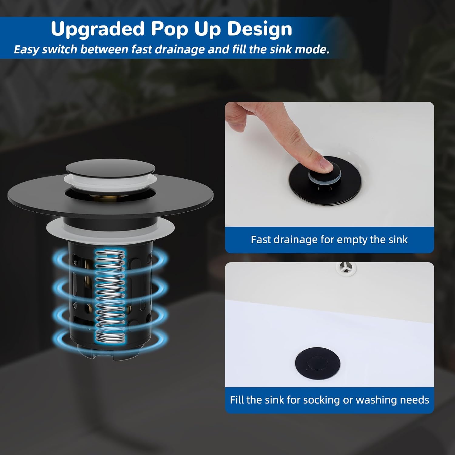 Upgraded 3 in 1 Bathroom & Kitchen Sink Drain Strainer - Image 6