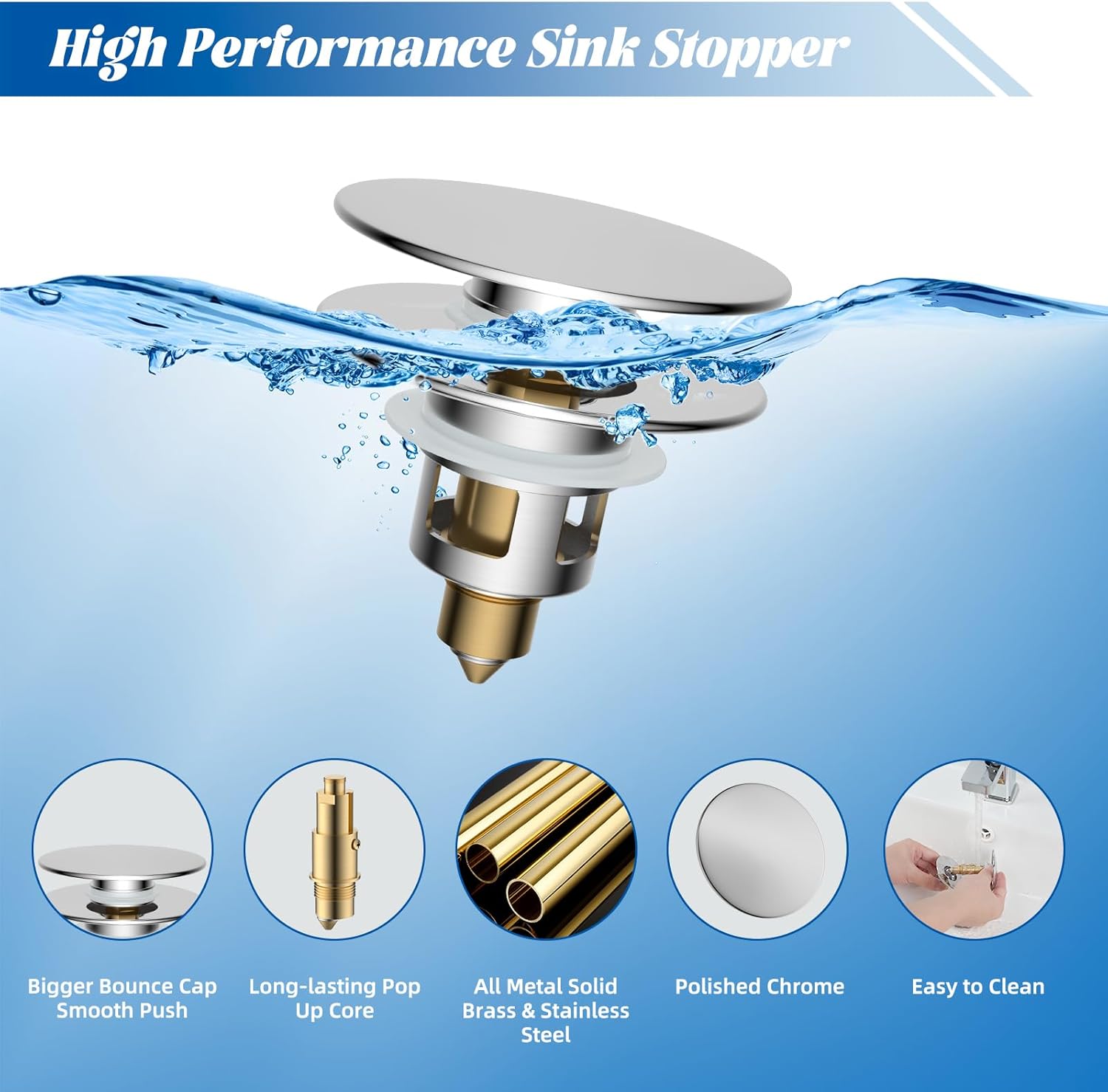 Upgraded 3 in 1 Bathroom Sink Drain Strainer - Image 7