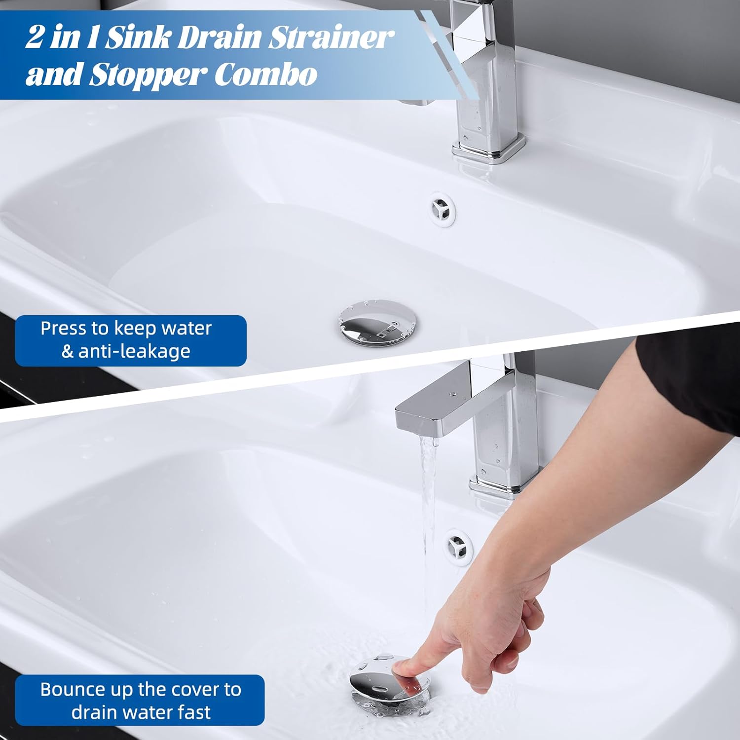 Upgraded 3 in 1 Bathroom Sink Drain Strainer - Image 8
