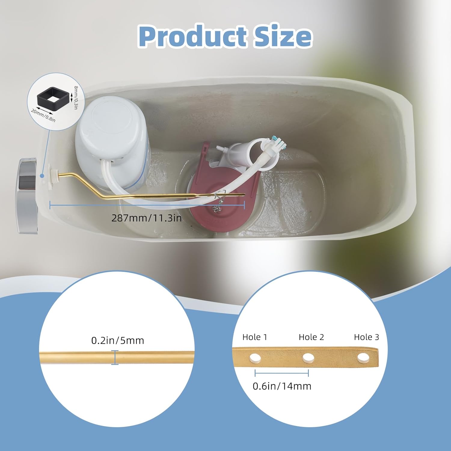 Large 3-Inch Toilet Flapper with Toilet Handle Replacement Compatible with TOTO THU068#CP Trip Lvr - Image 6