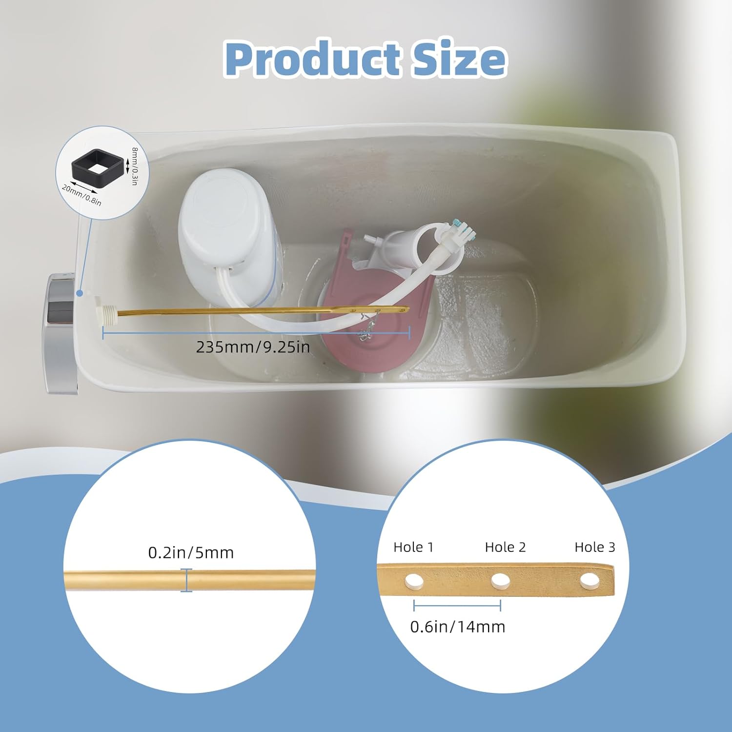 Large 3-Inch Toilet Flapper with Toilet Handle Replacement Compatible with TOTOTHU004-CP Trip Lvr - Image 7