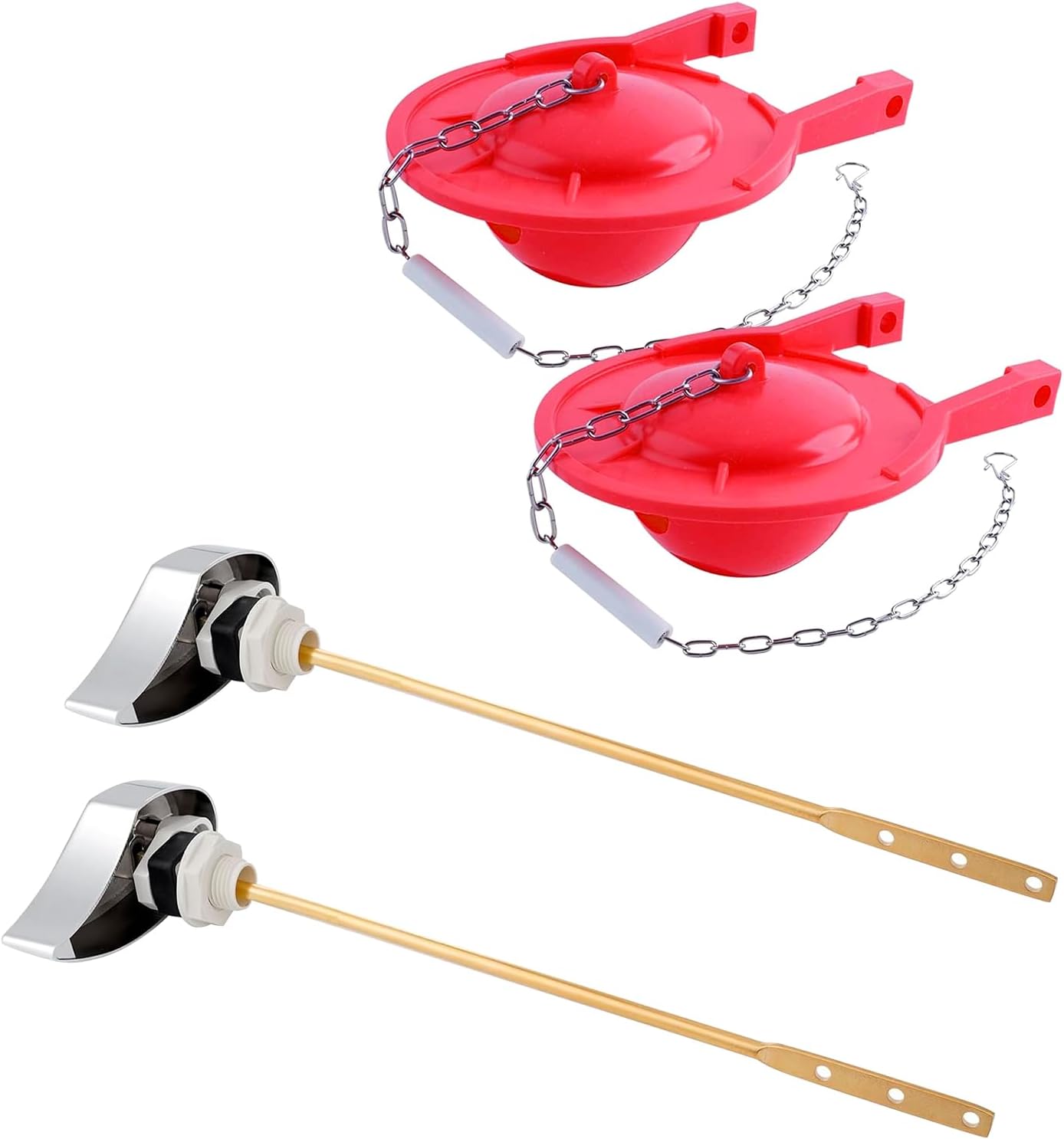 2 Pack Large 3-Inch Toilet Flapper with Toilet Handle Replacement Compatible with TOTOTHU004-CP Trip Lvr - Image 1
