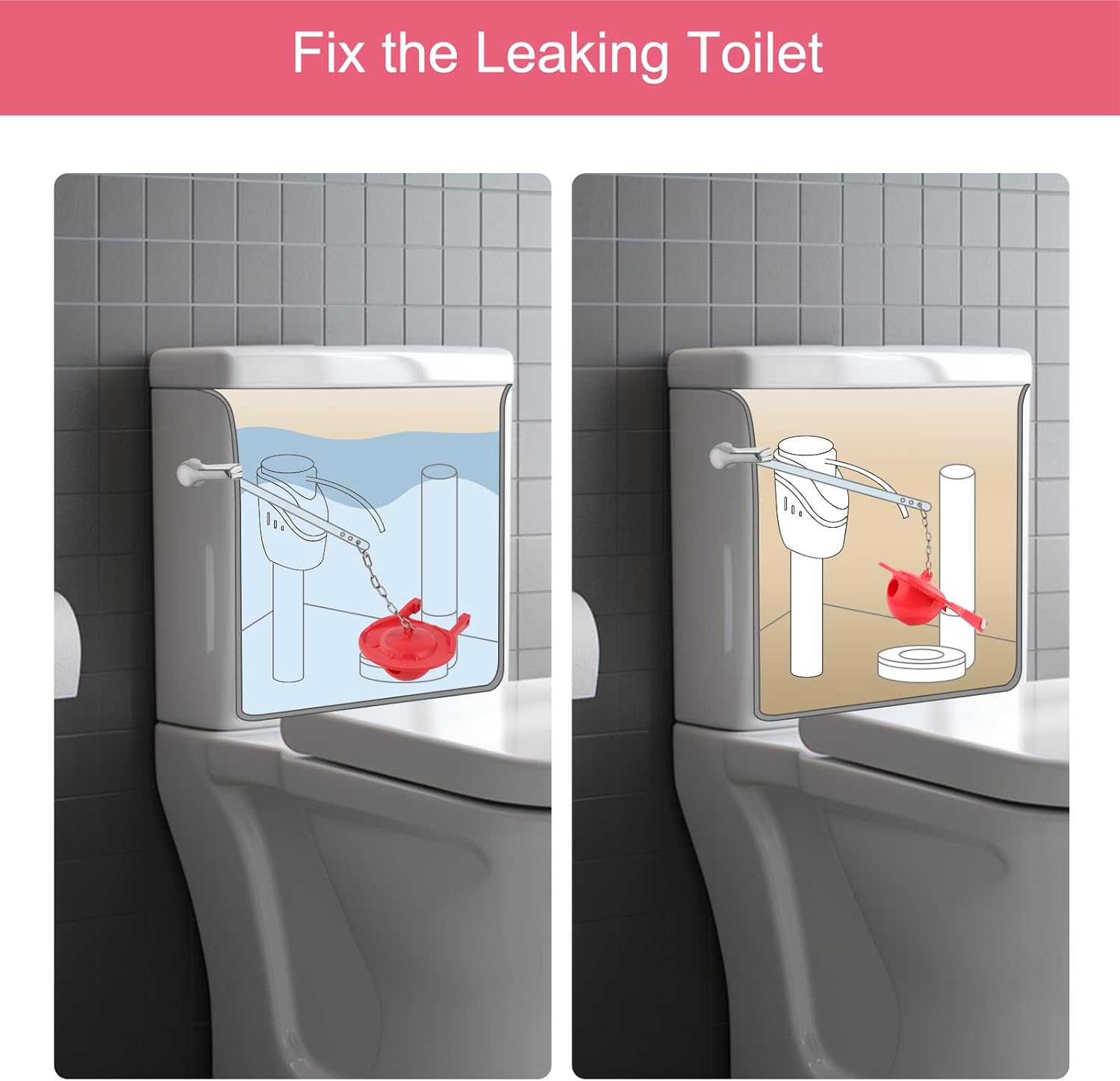 Large 3-Inch Toilet Flapper with Toilet Handle Replacement Compatible with TOTO THU068#CP Trip Lvr - Image 4