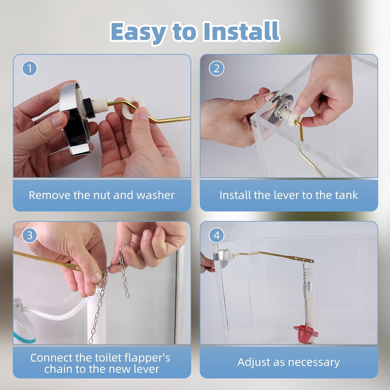 Large 3-Inch Toilet Flapper with Toilet Handle Replacement Compatible with TOTO THU068#CP Trip Lvr - Image 8